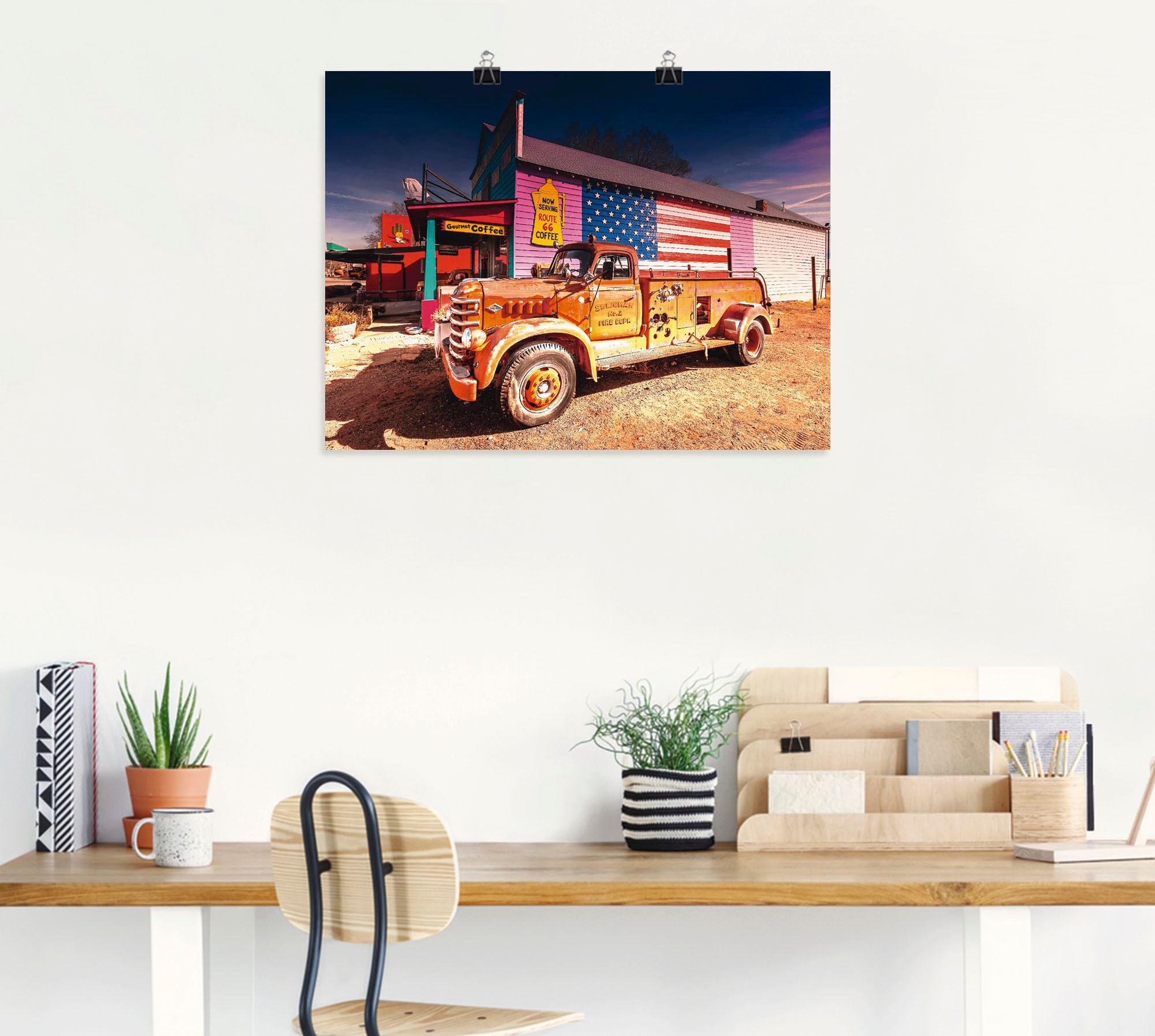 Artland Wandbild »Feuerwehr Oldtimer«, Auto, (1 St.), als Poster, Wandaufkleber in verschied. Größen