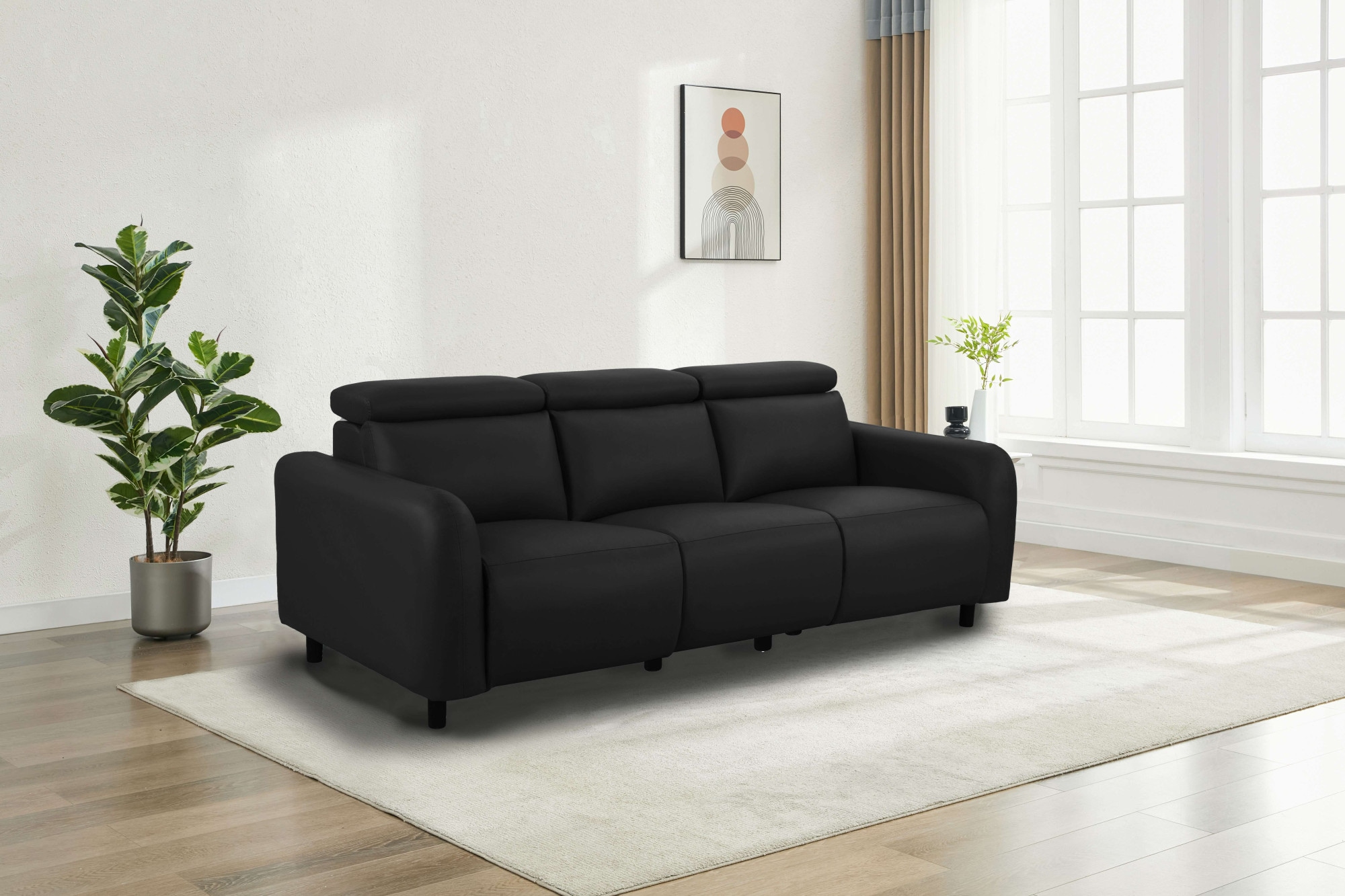 Home affaire 3-Sitzer »SKAANE Lederoptik, 229 cm, manuelle-u. elektrische Relaxfunktion«, Relax-Funktion in 2 Sitzen, Kopfteilverstellung, Federkernpolsterung