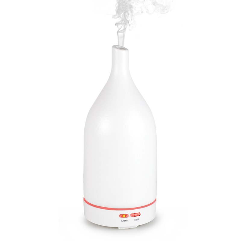 Hyrican Luftbefeuchter »Aroma Ultraschall Luftbefeuchter/Diffuser mit Keramikabdeckung«, 0,1 l Wassertank, 100 ml antibakterieller Wassertank, 7 Farben-LED-Beleuchtung, weiß