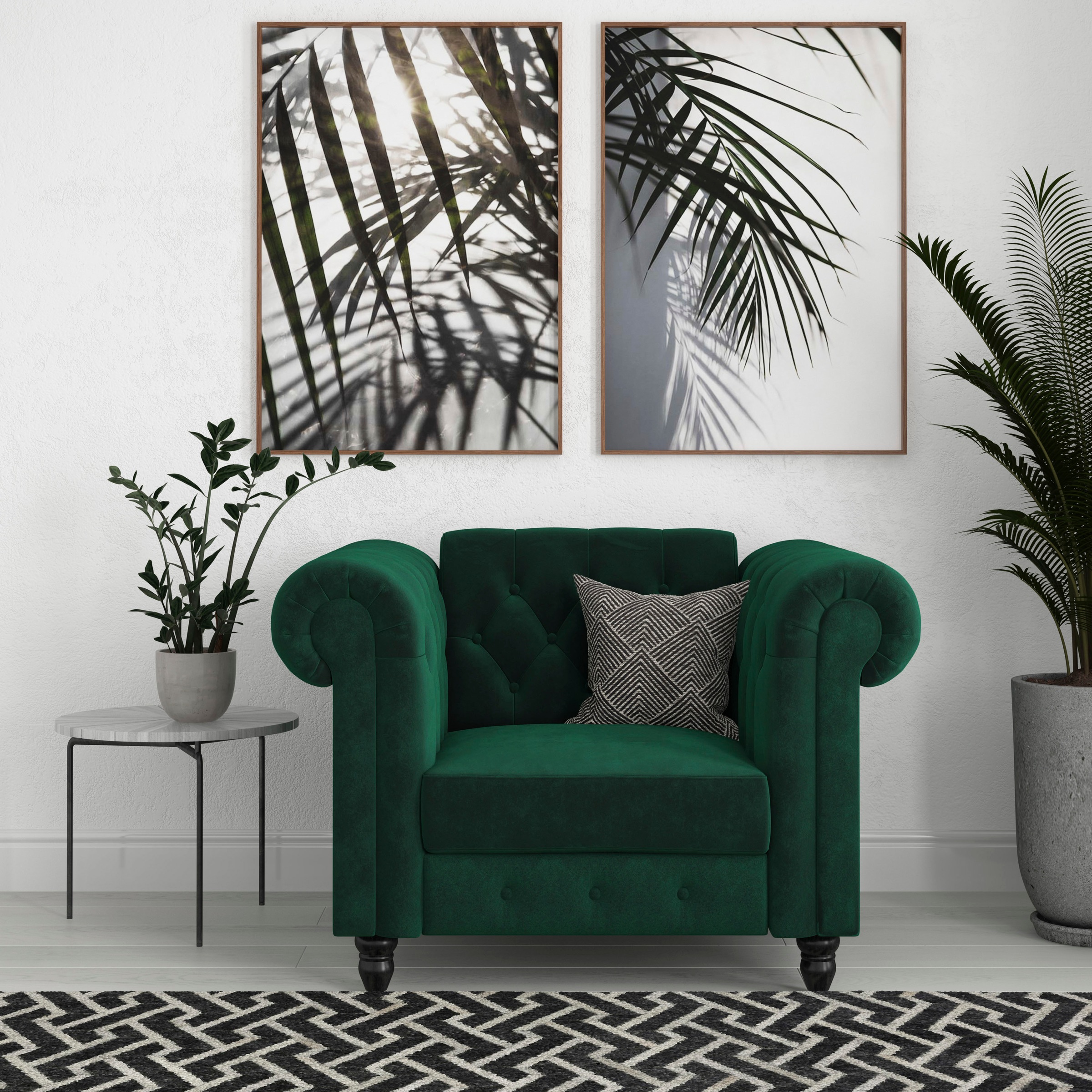 Dorel Home Chesterfield-Sessel »Felix«, mit Rückenlehne 3-fach verstellbar, Beine Massivholz, Sitzhöhe 46 cm