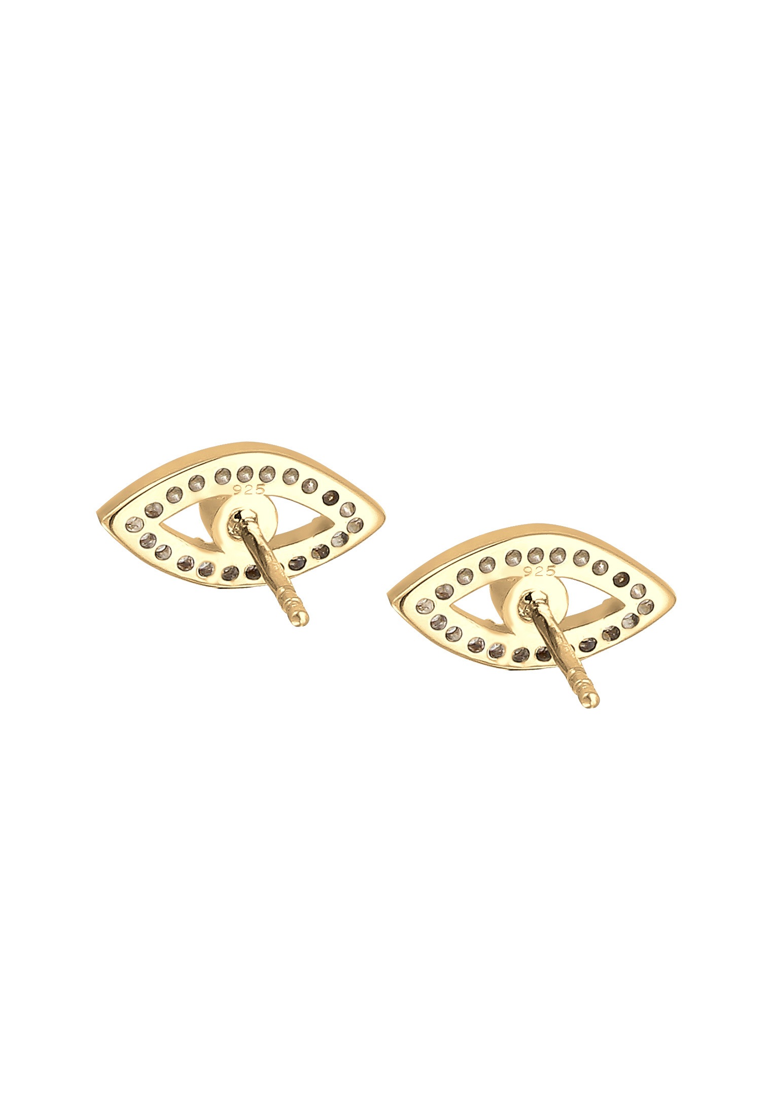 Elli Paar Ohrstecker »Ohrringe Ohrstecker Evil Eye Zirkonia Weiß 925 Sterling Silber vergoldet«