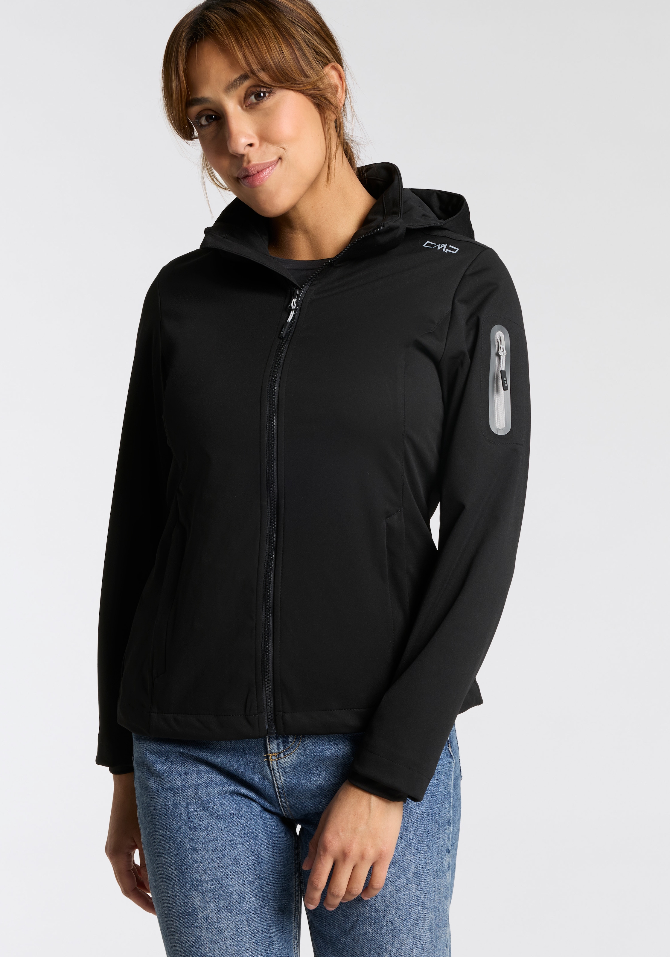 CMP Softshelljacke, mit Kapuze, Atmungsaktiv & Windabweisend & Wasserabweisend