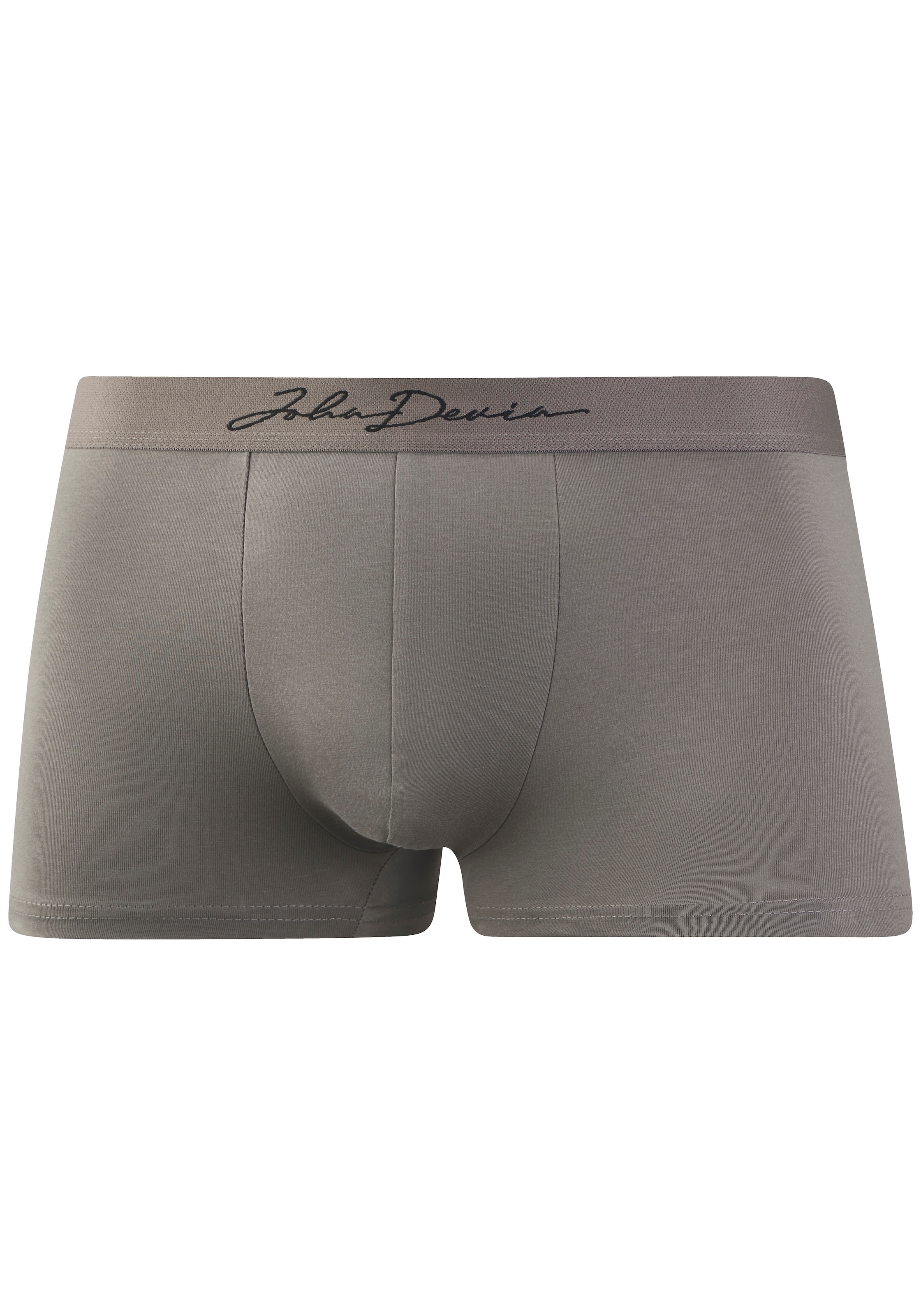 John Devin Boxer »Boxershorts für Herren« Packung, 5 Stk. mit schönem Schriftzug im Bund, Jersey-Material, unifarben