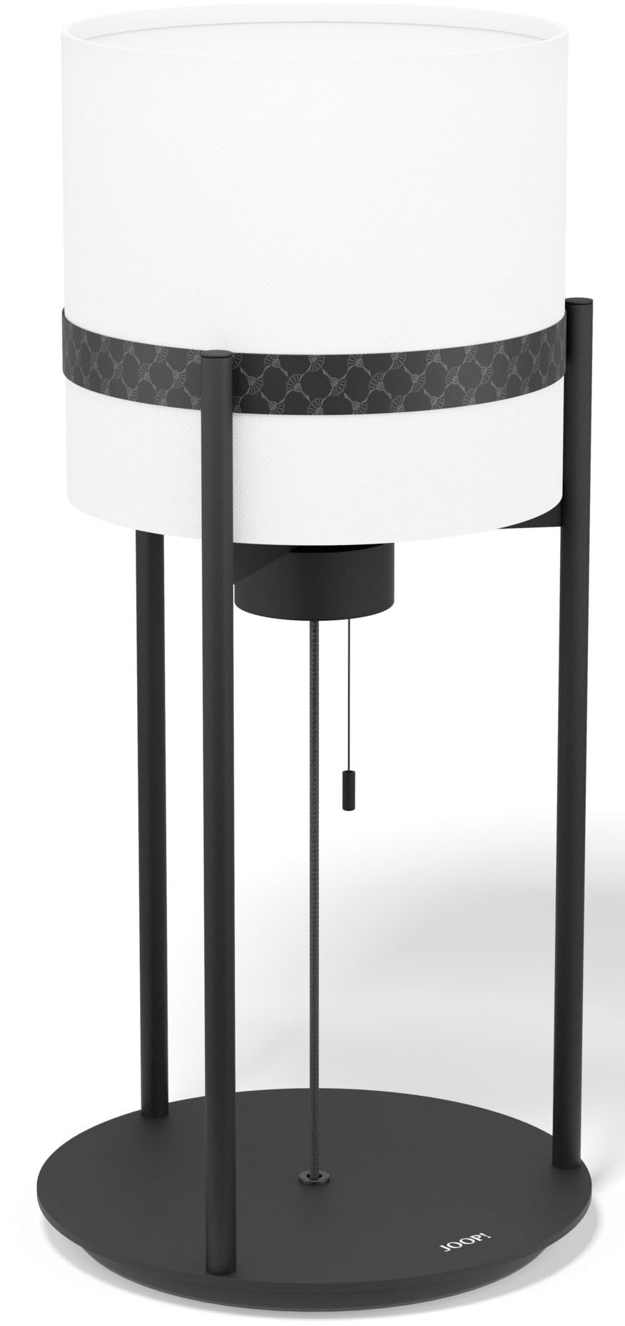 Joop! Tischleuchte »ROUND LIGHTS«, eingelassenem Metall-Dekorband mit rundem Textil-Leuchtenschirm und online bestellen bei OTTO