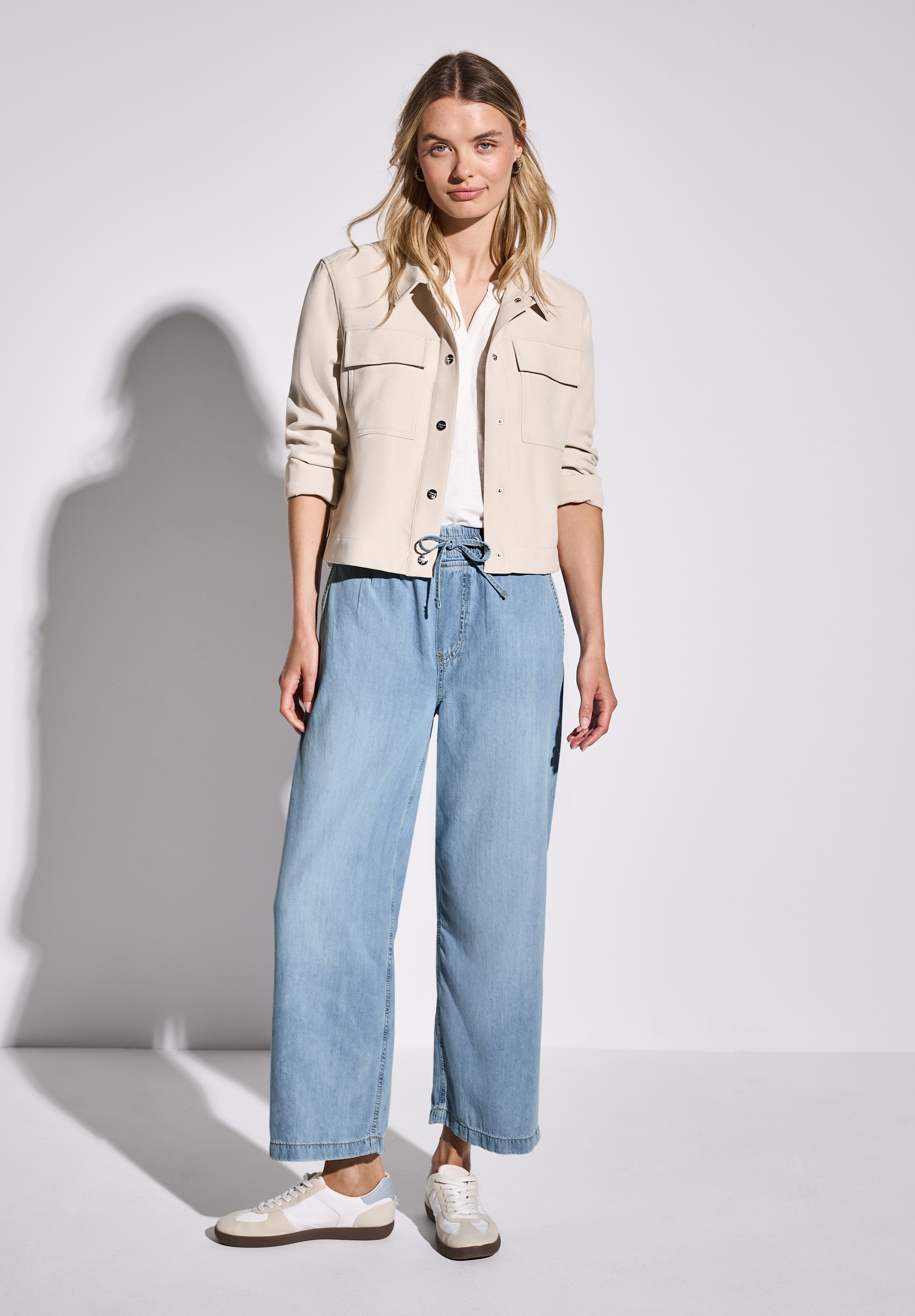 STREET ONE Weite Jeans, mit elastischem Bund und Tunnelzug