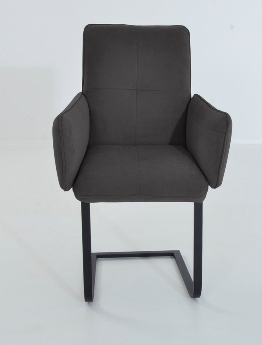 K+W Komfort & Wohnen Freischwinger »6502« () Freischwinger mit Armlehnen, Flachstahlkufe in schwarz