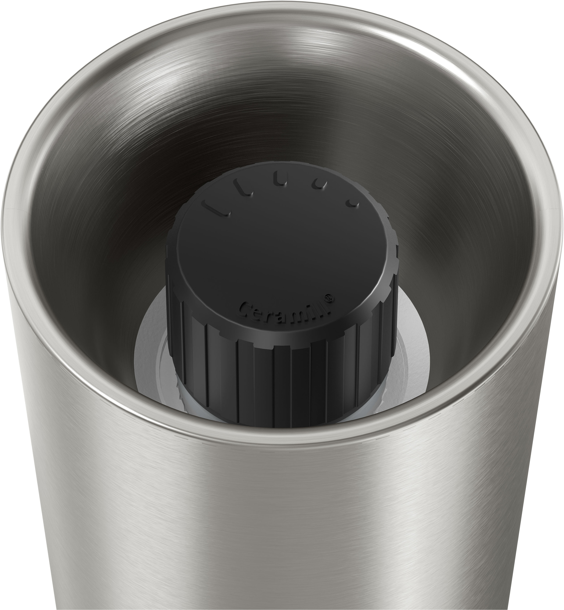 WMF Gewürzmühle »Signature Pro, aus Edelstahl« Keramikmahlwerk, einstellbarer Mahlgrad, magnetischer Deckel