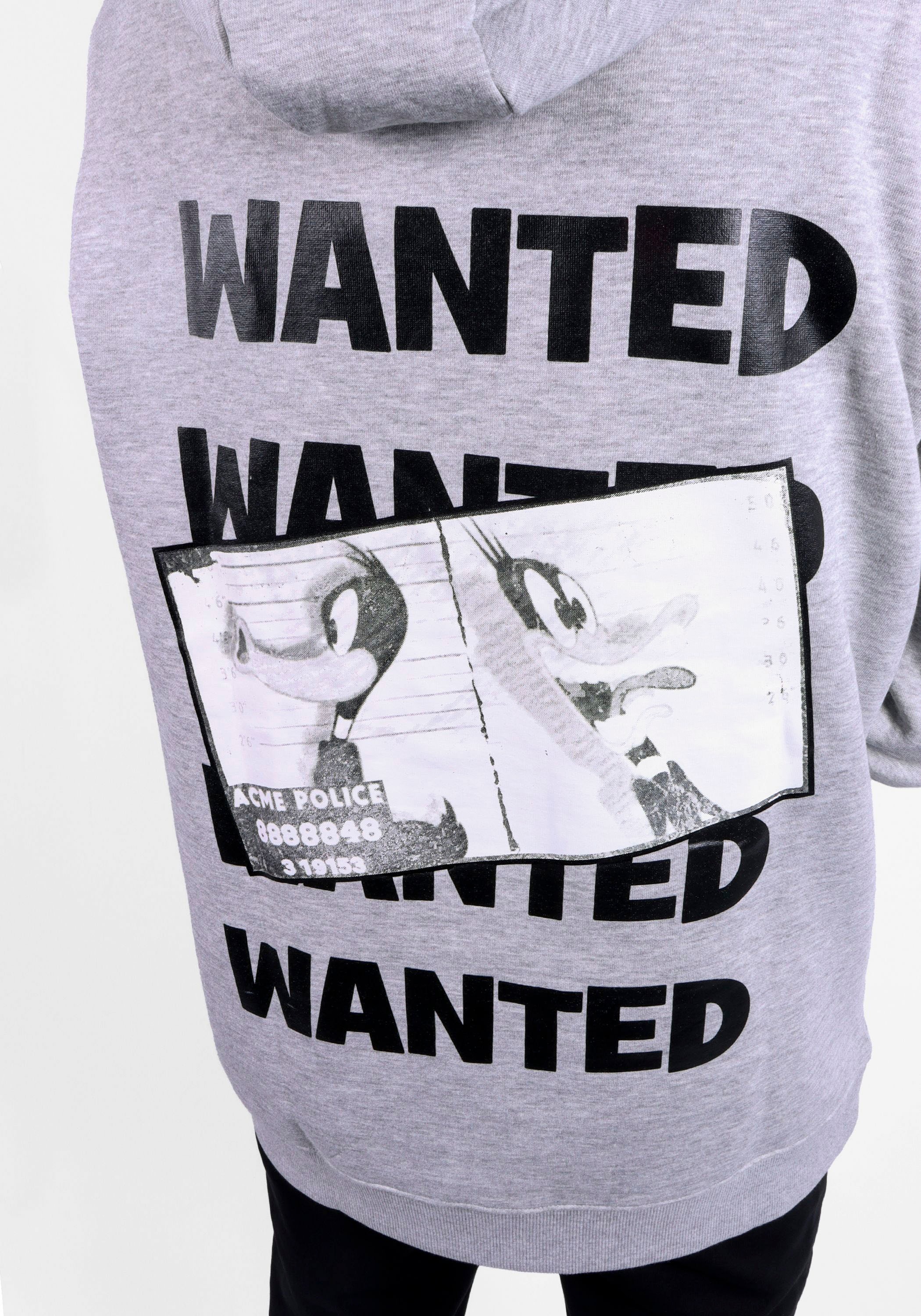 Capelli New York Hoodie, "Wanted Daffy Duck" Lizenz Design. Druck auf Vorder- & Rückseite.