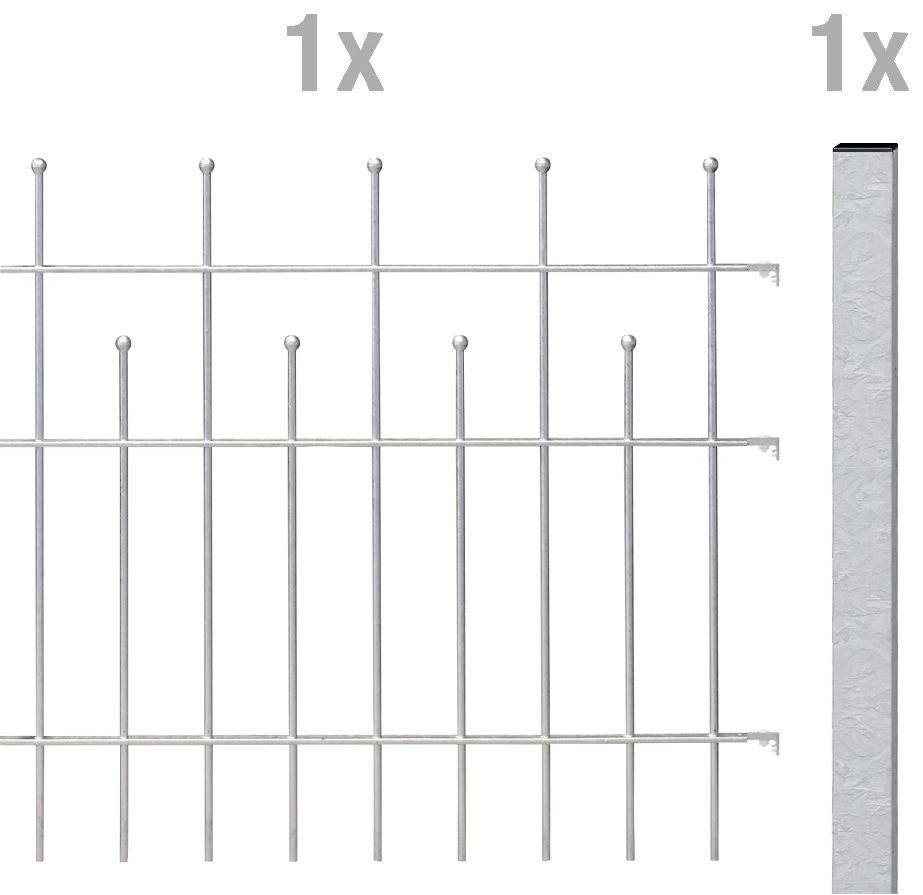 Metallzaun »Anbauset Madrid«, Höhe: 49,5, 73,5 und 98,5 cm, Breite: 200 cm, zum...