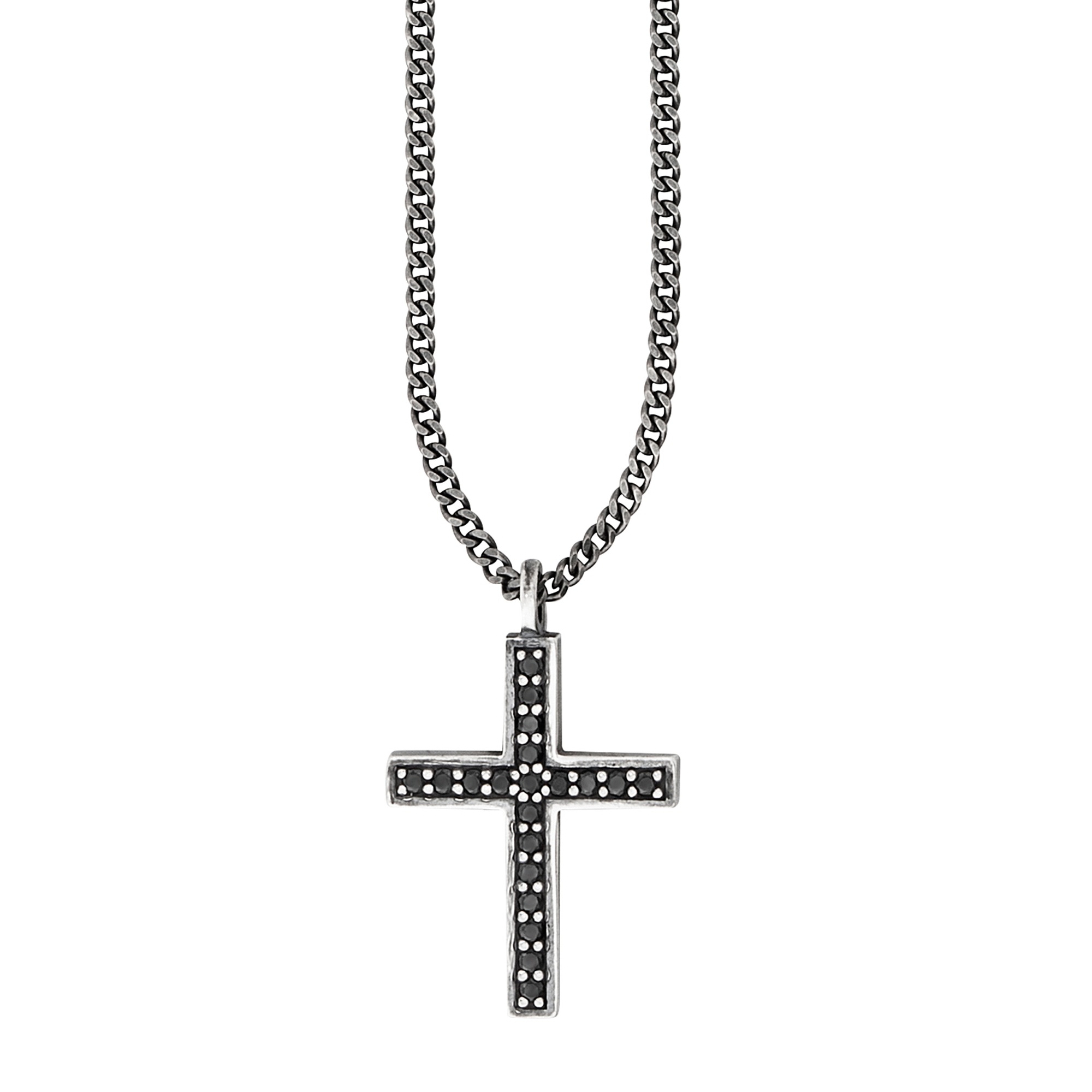 CAÏ Kette mit Anhänger »925/- Sterling Silber oxidiert Spinell«, Anhänger mit Kette