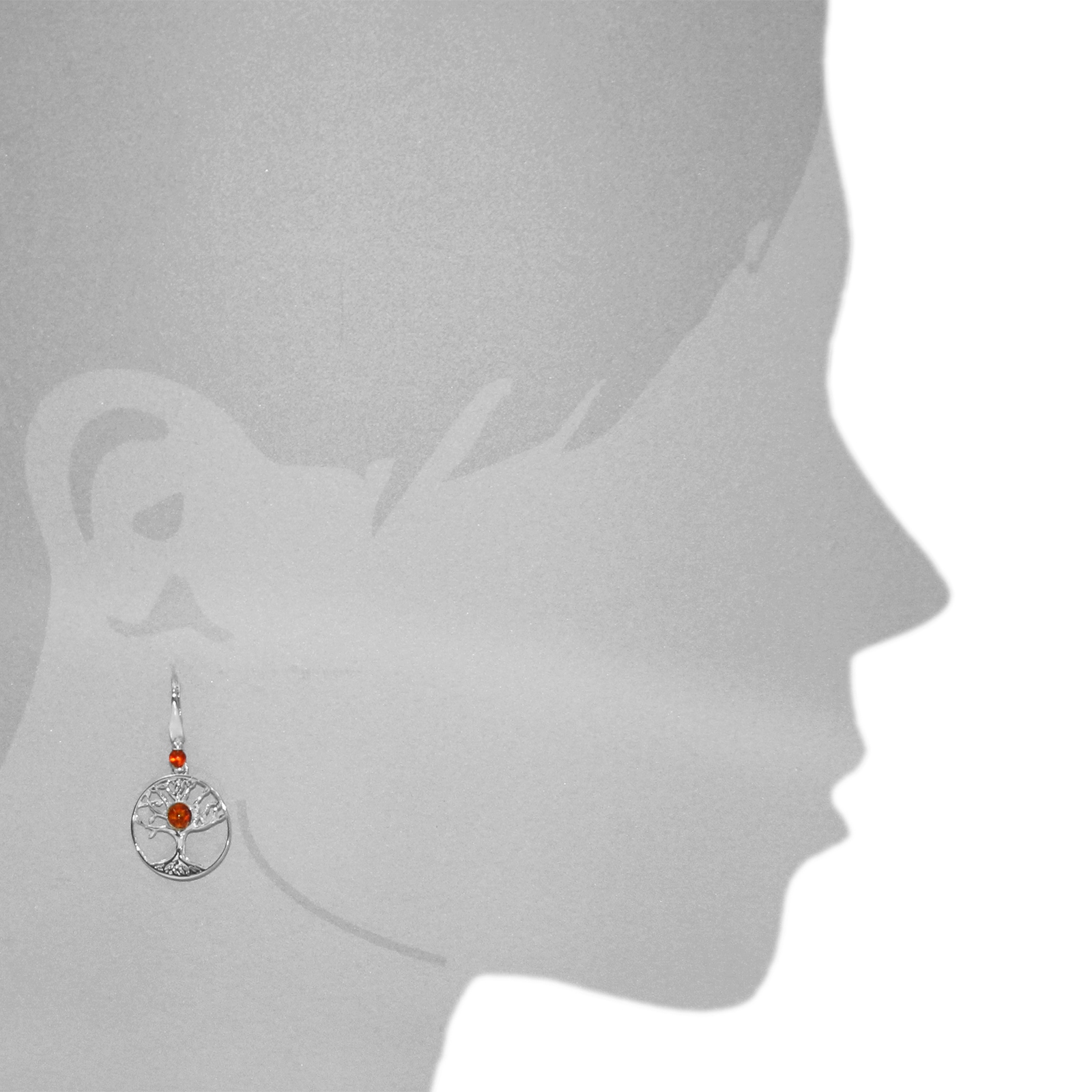 OSTSEE-SCHMUCK Paar Ohrhänger »- Lebensbaum - Silber 925/000 - Bernstein«