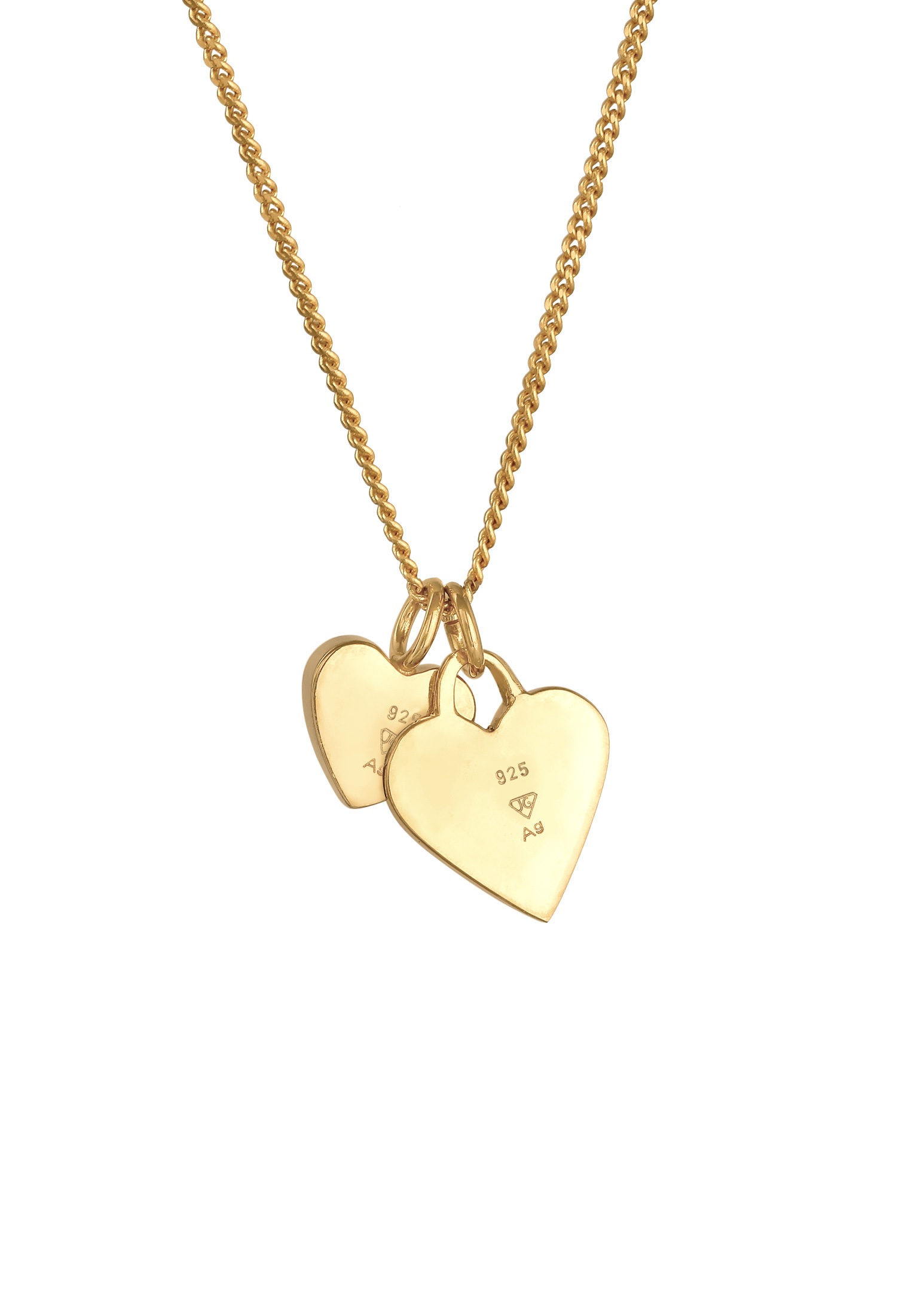 Elli Kette mit Anhänger »Halskette Herz Double Symbol Liebe 925 Silber«