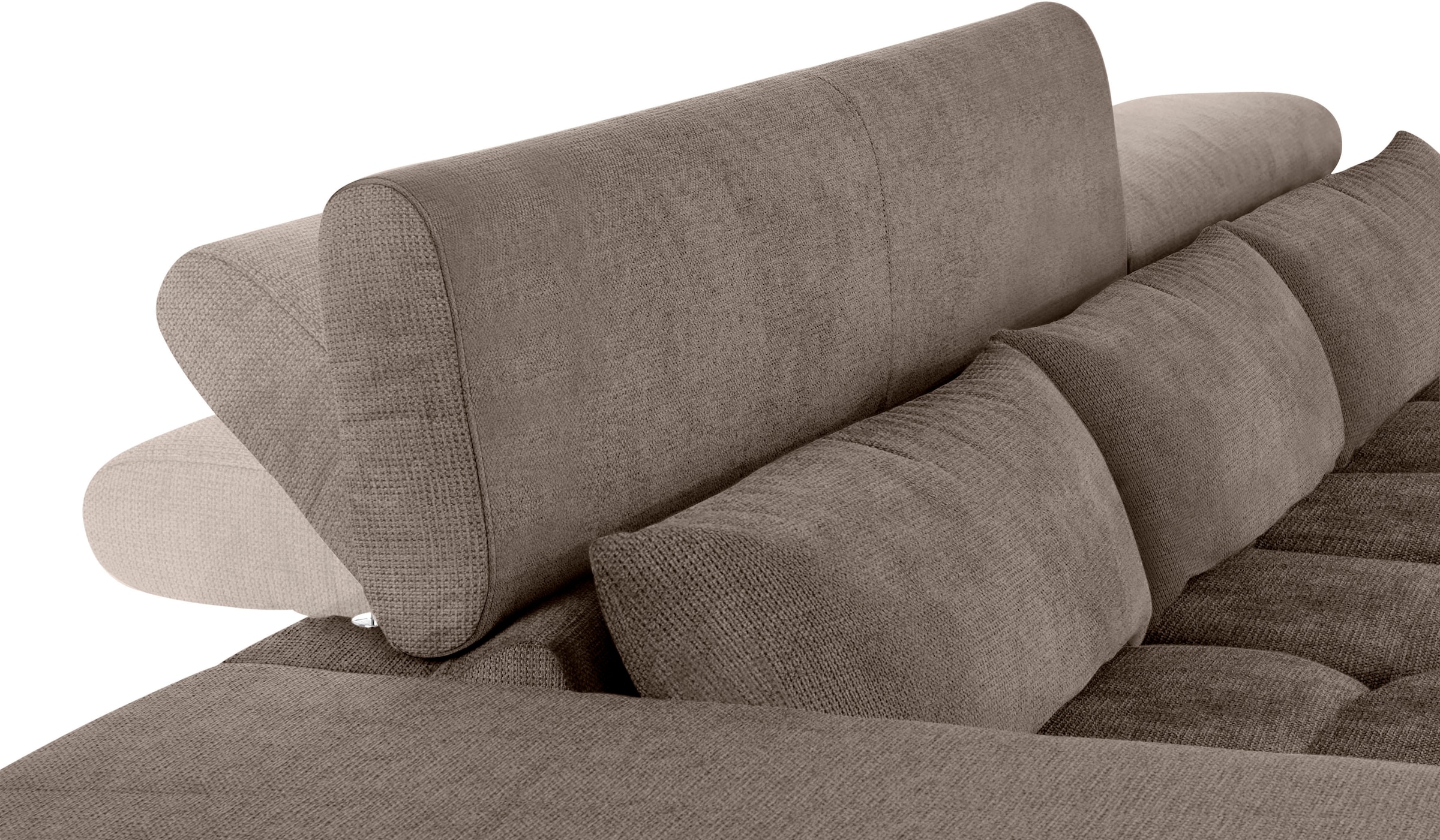 COTTA Ecksofa »Orion L-Form«, mit Recamiere, inkl. verstellbaren Kopfstützen und 3 Kissen