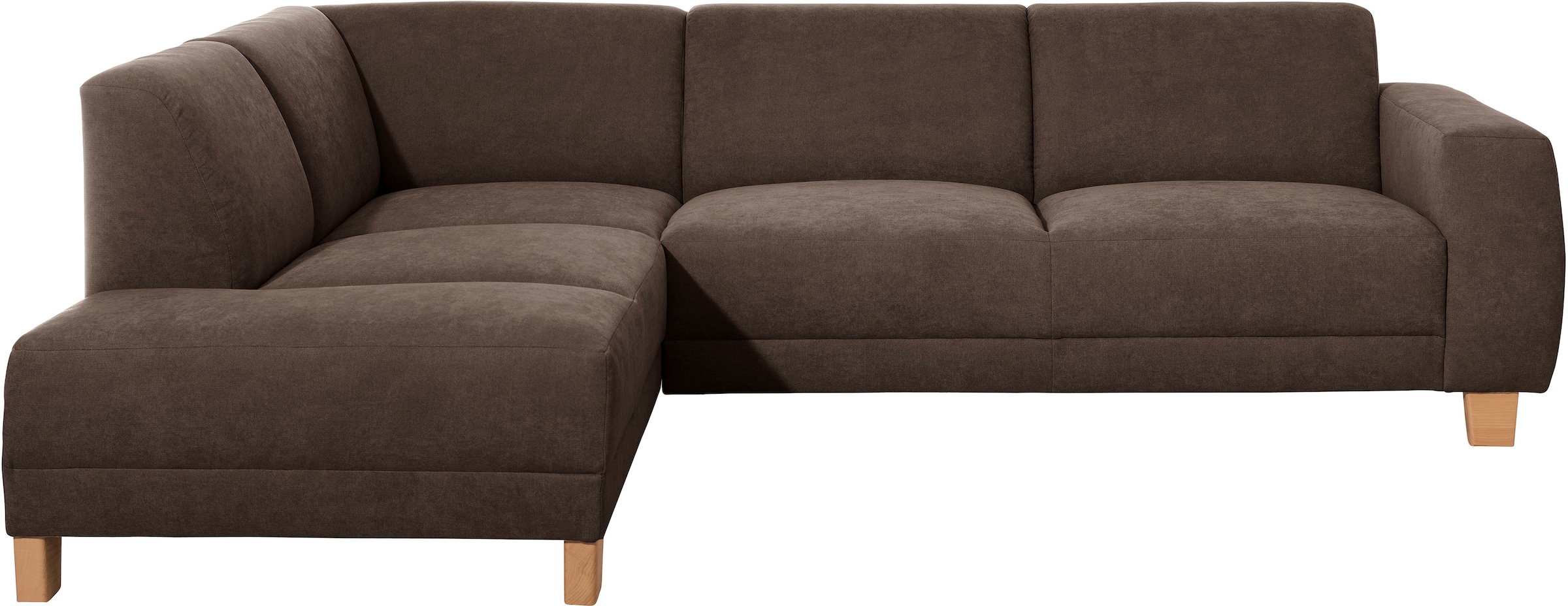 Max Winzer® Ecksofa »Blackpool modern, mittlere Sitzhärte mit hochwertiger Schaumpolsterung«, Lounge-Charakter durch niedrigen, leicht gewölbten Rücken