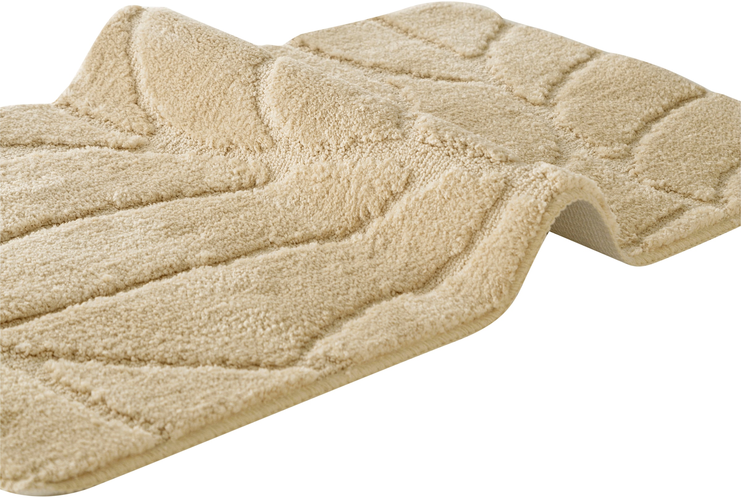 my home Badematte »Epense, Badvorleger, Badezimmer Teppich, Duschmatte mit Blattstruktur«, rutschhemmend beschichtet, fußbodenheizungsgeeignet-schnell trocknend, Badteppich, Uni, Blätter, Hoch-Tief, verschiedene Farben und Größen