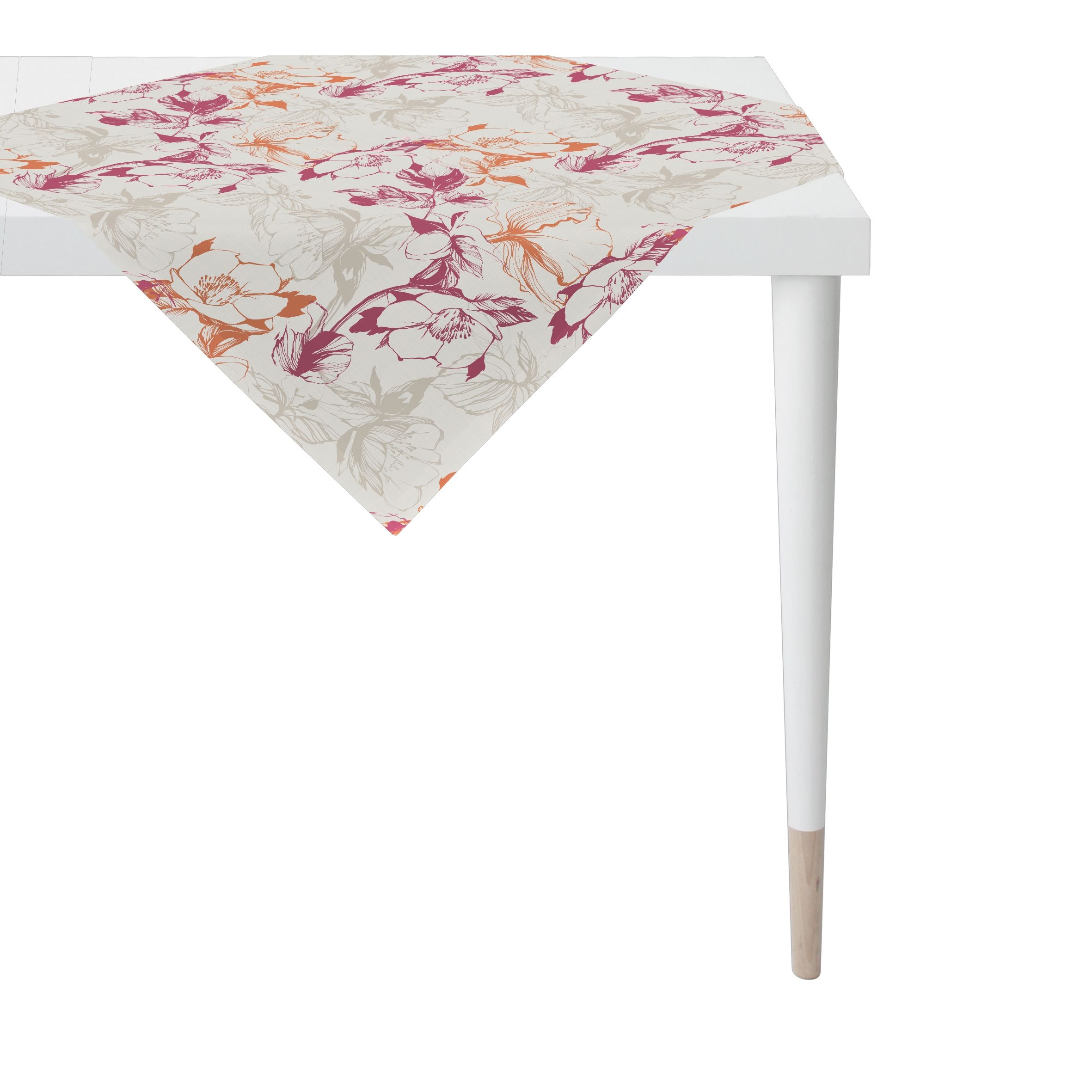 APELT Mitteldecke »7403« linear gezeichnetes Blumenmotiv
