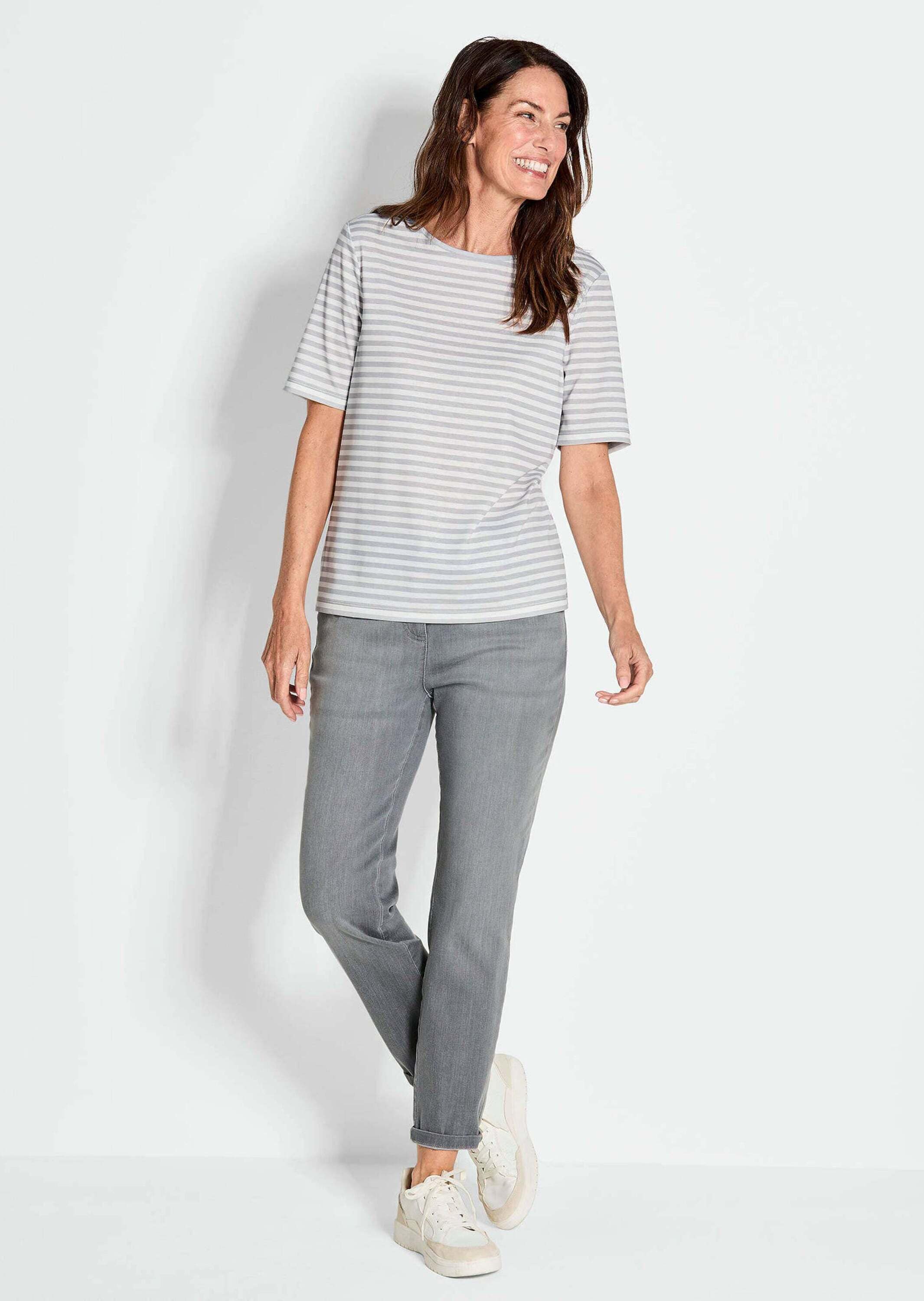 GOLDNER Kurzarmshirt »Kurzgröße Stilvolles Streifenshirt für Damen« Blende