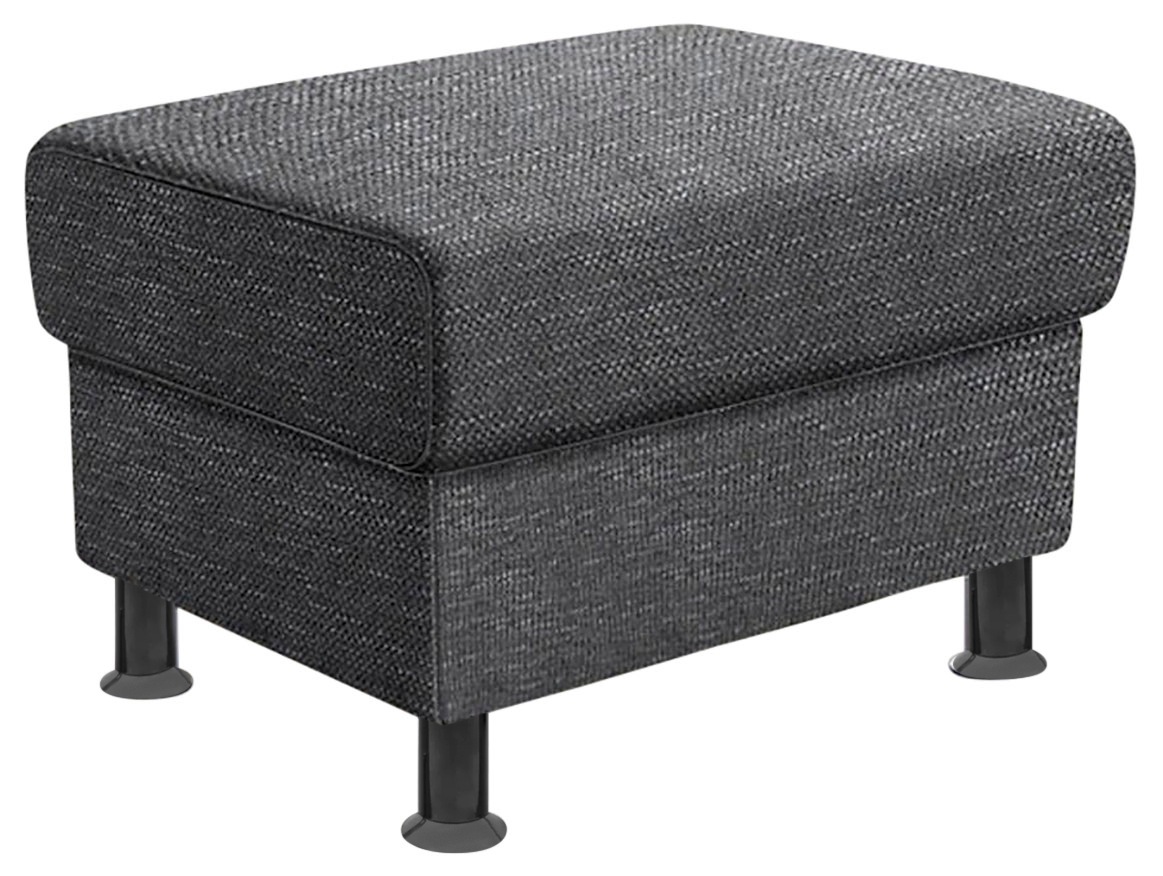 TRENDMANUFAKTUR Hocker »Rondo, Polsterhocker zur Serie, Breite 67 cm, Füße schwarz«, Fußhocker wahlweise mit Federkern, in verschiedenen Bezügen bestellbar