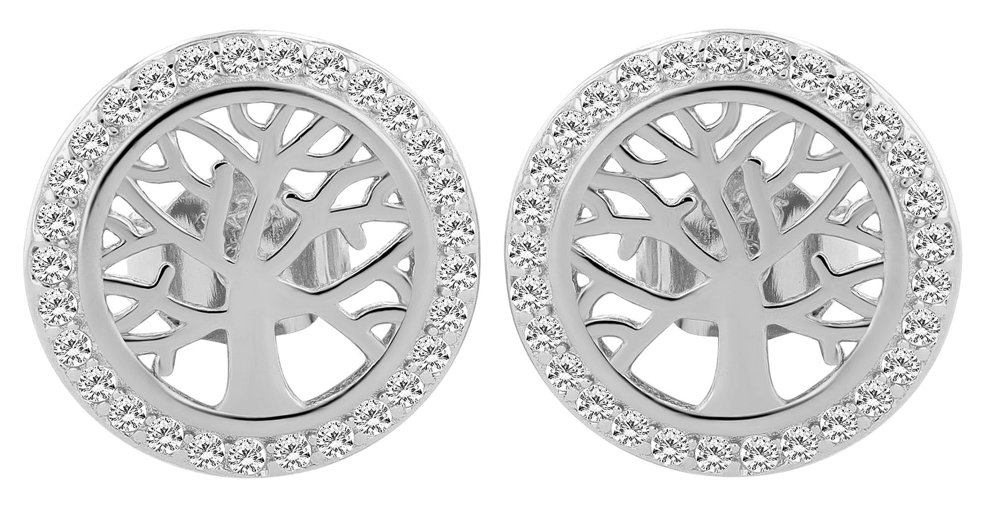 Adelia´s Paar Ohrstecker »Damen Ohrringe ¿ Ohrstecker Lebensbaum aus 925 Silber«