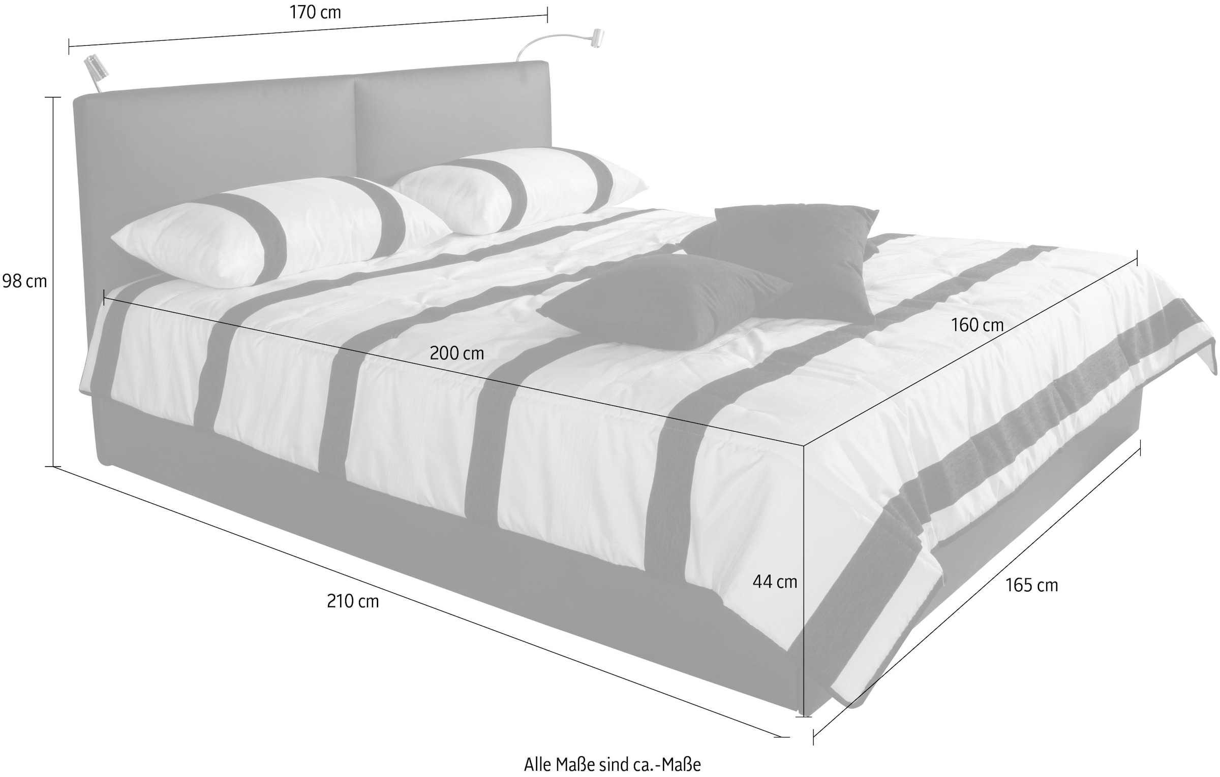 Westfalia Schlafkomfort Bett »Polsterbett Oslo in verschiedenen Härtegraden und Größen« wahlweise mit oder ohne Bettkasten