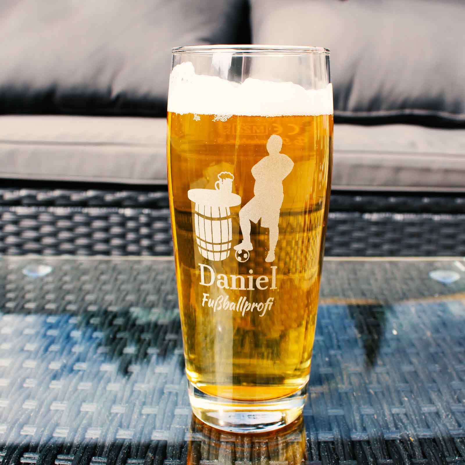 LUXENTU Bierglas »Willi Becher Bierglas mit Gravur 65. Jubiläum 0,5 l transparent«