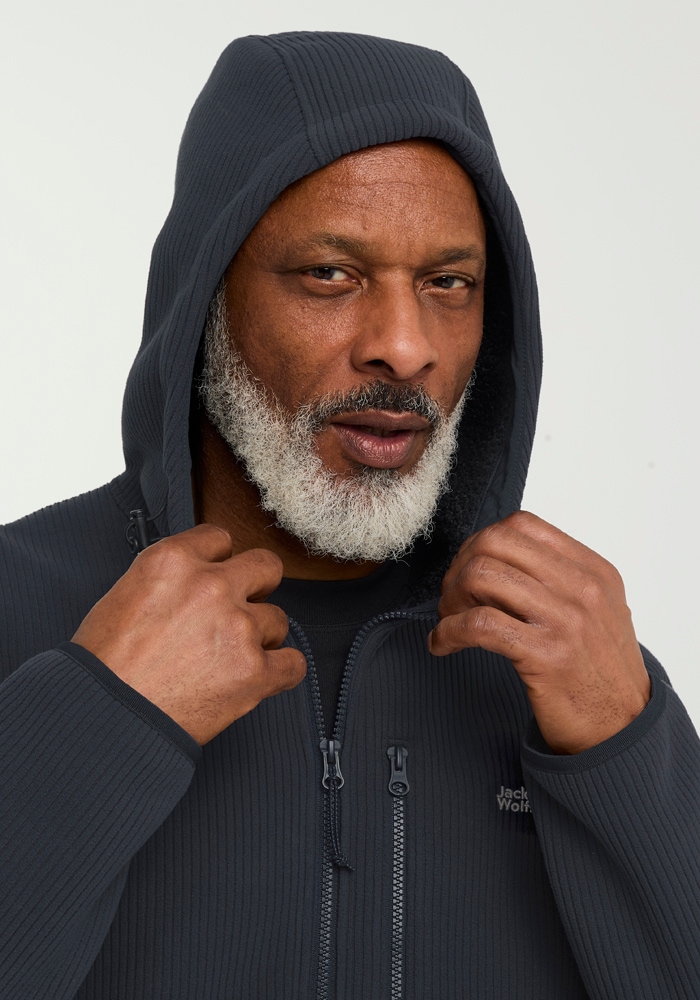 Jack Wolfskin Fleecejacke »LAKE RIDGE HOODED JKT M«, mit Kapuze