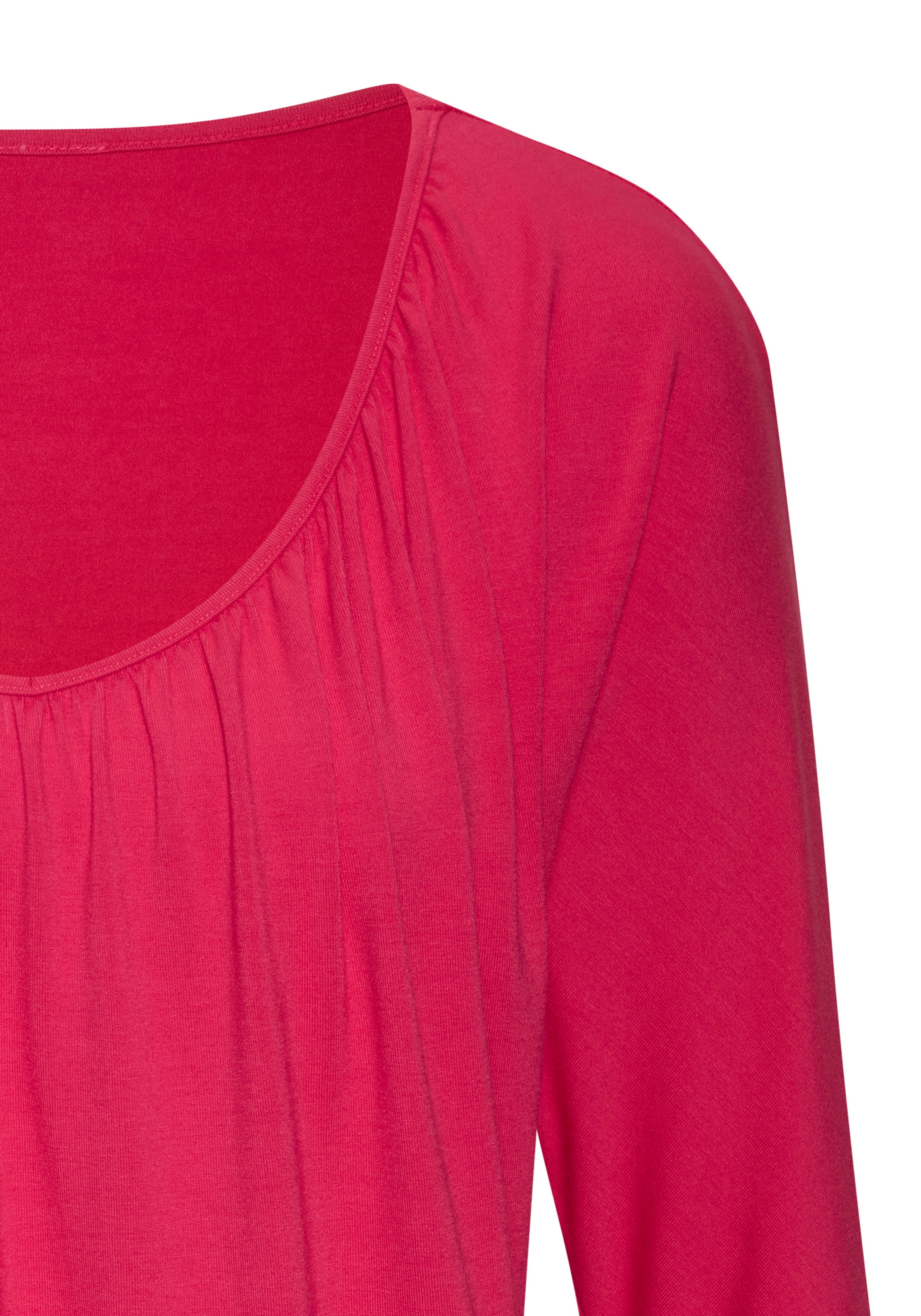 LASCANA 3/4-Arm-Shirt »mit zarter Raffung am Ausschnitt« 2er-Pack,  aus luftigem Viskose-Stretch
