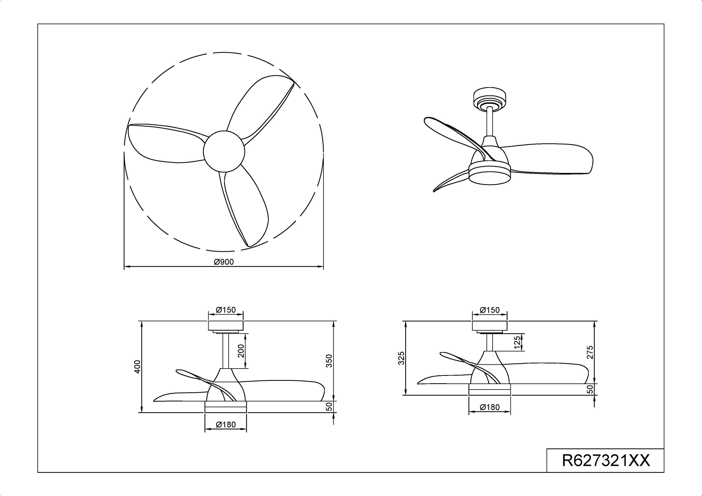 REALITY Leuchten LED Deckenleuchte »HELSINKI mit Ventilator, Deckenventilator mit Licht inkl Fernbedienung« LED-Board 1 Stk. warmweiß - kaltweiß 6 Geschwindigkeiten höhenverstellbar Vor-& Rücklauf dimmbar Nachtlicht
