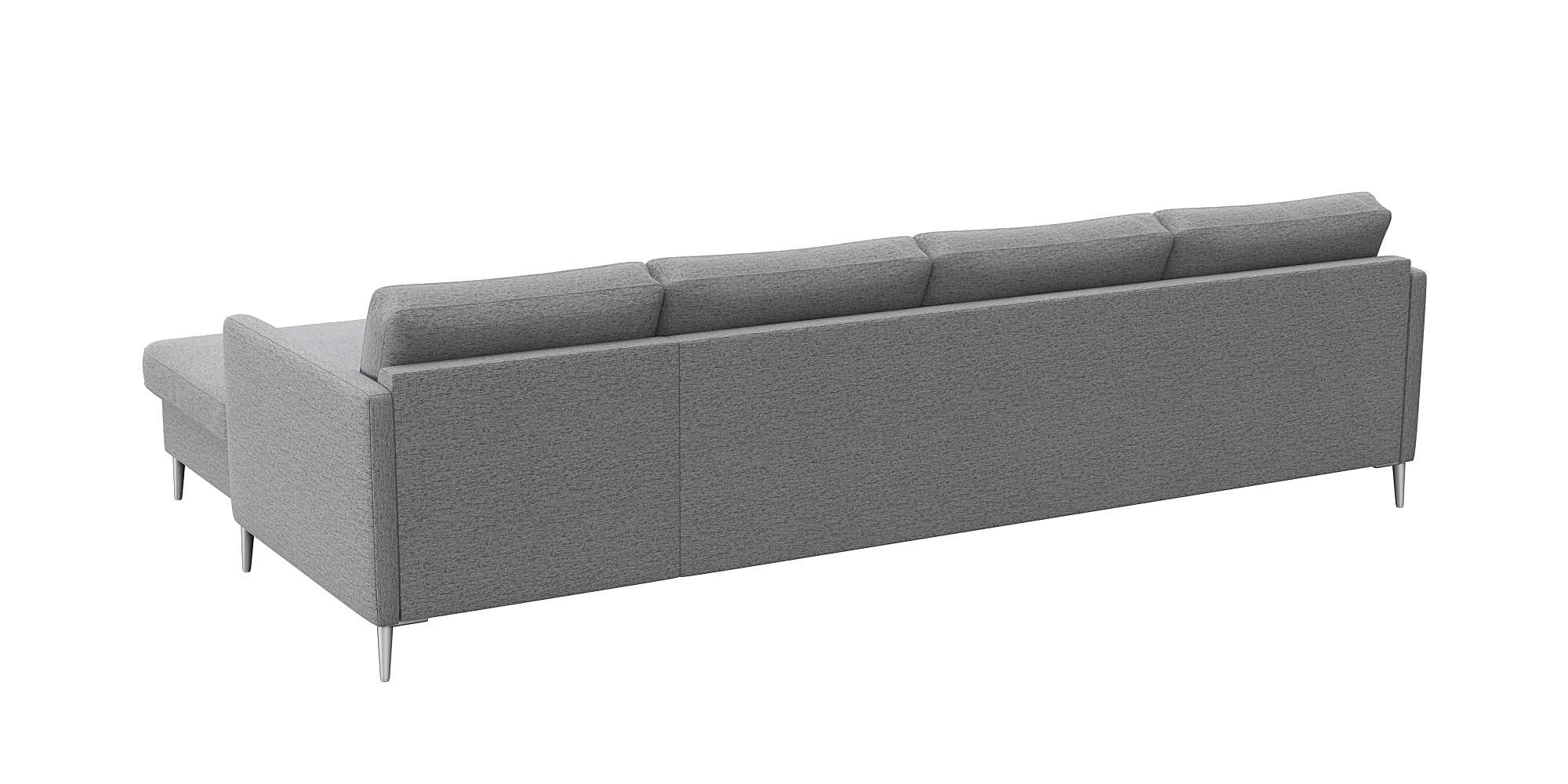 FLEXLUX Ecksofa »Fiore, L-Form, bequem und komfortabel durch hochwertigem Sitzaufbau« schmale Armlehnen, Kaltschaum, Füße Alu