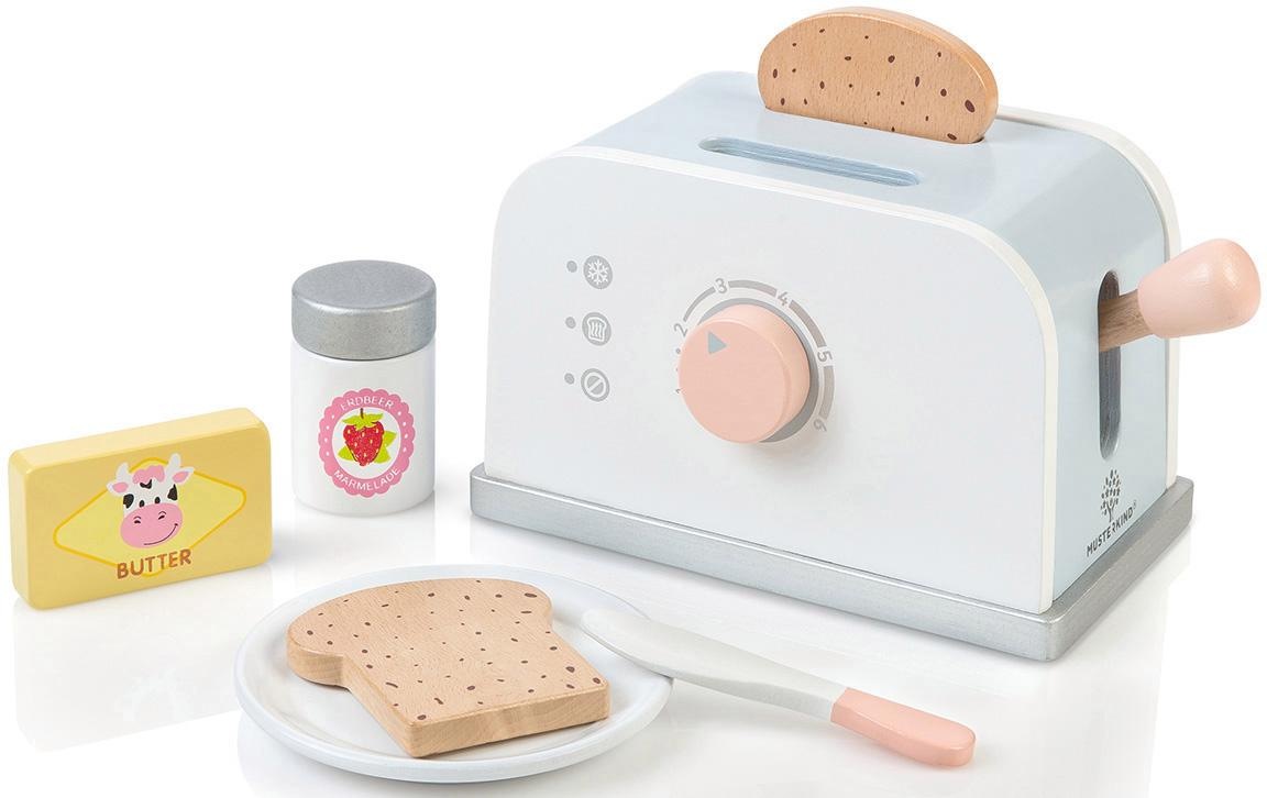 Kinder-Toaster »Olea, weiß/graublau«, mit drehbaren Knopf