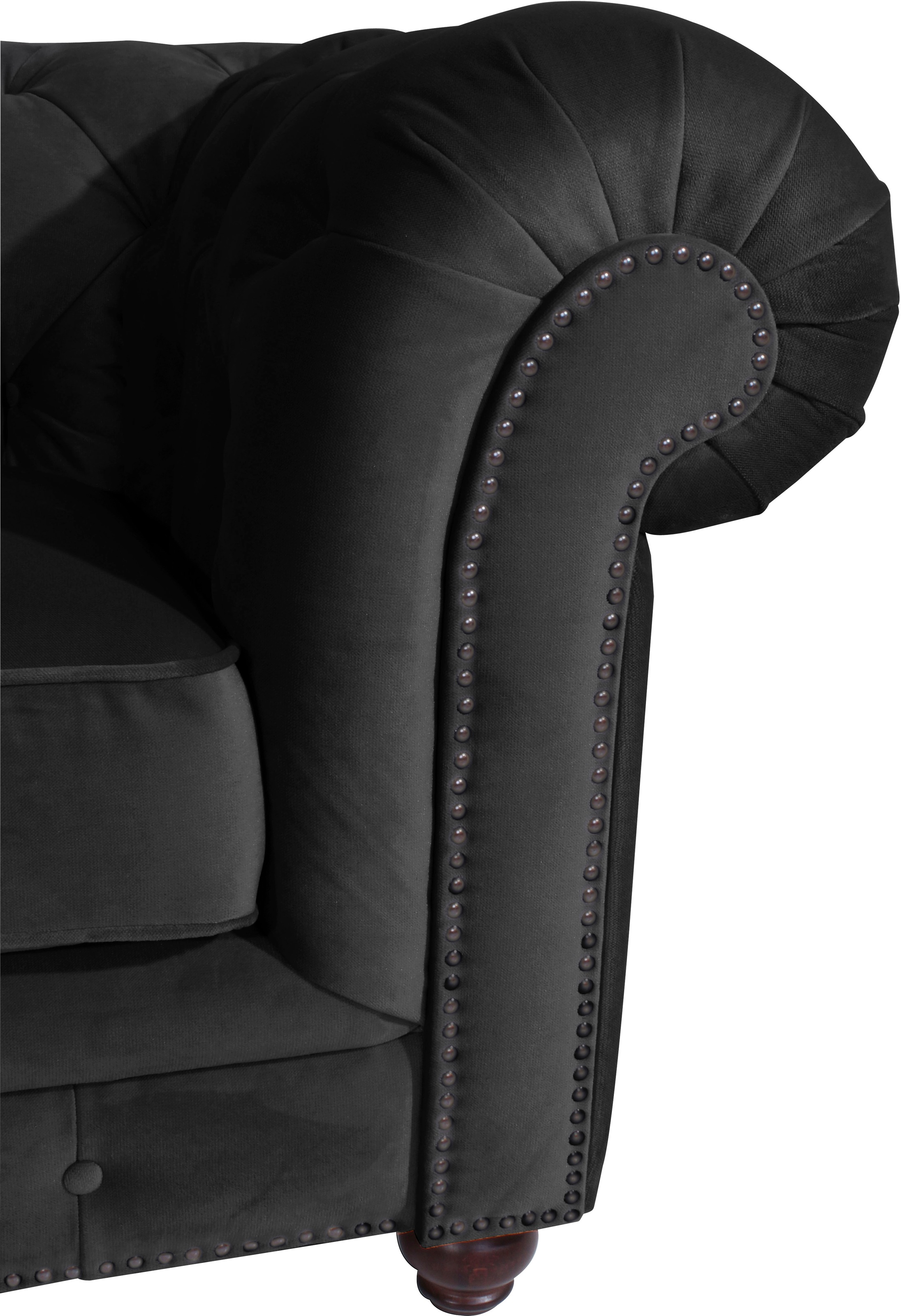 Max Winzer® Polstergarnitur »Old England Chesterfield, hochwertig und elegant«, (3 tlg.), mit edler Knopfheftung, 3-tlg.