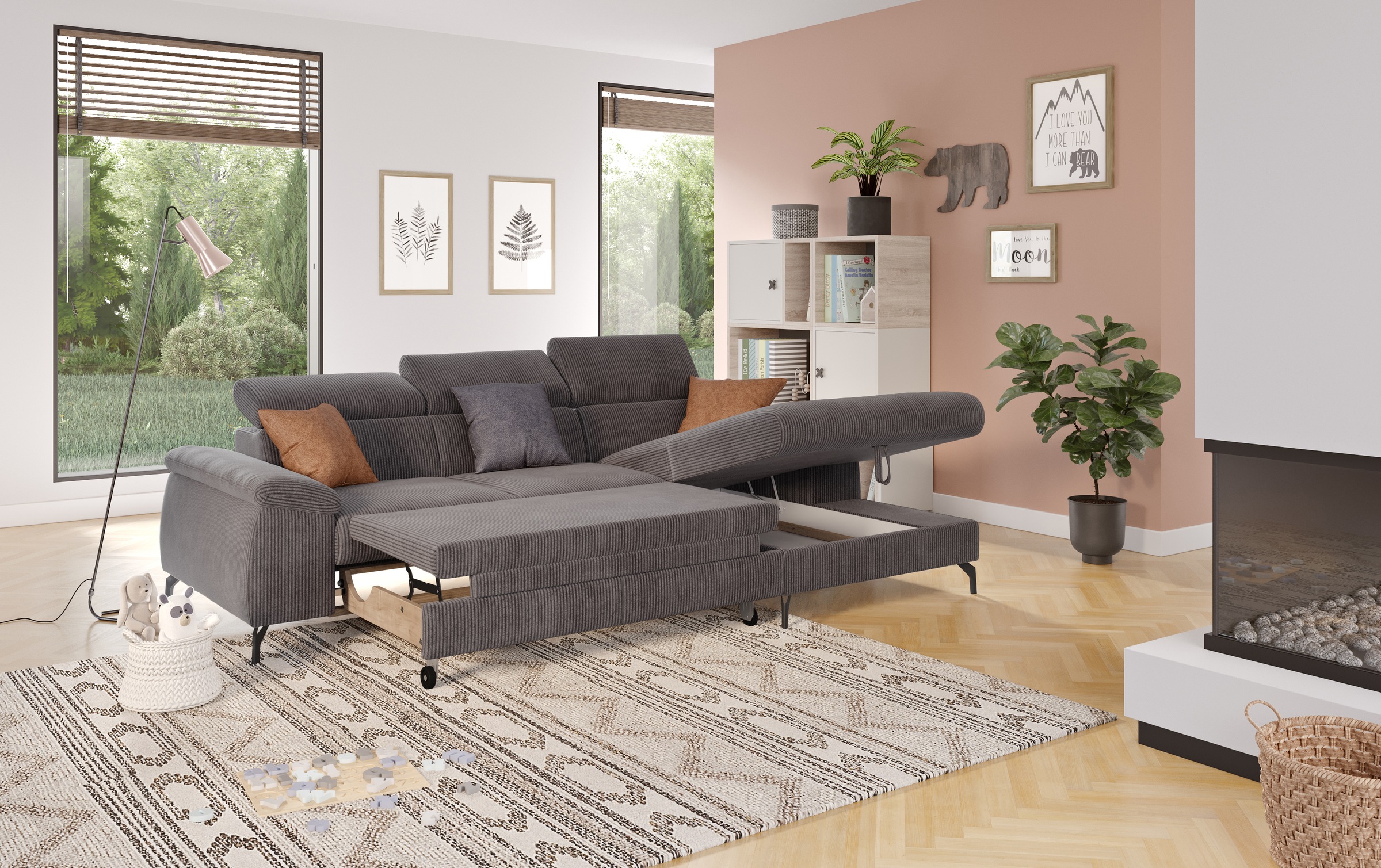 COTTA Ecksofa »Kitty L-Form«, mit Kopfteilverstellung, wahlweise mit Bettfunktion & Bettkasten