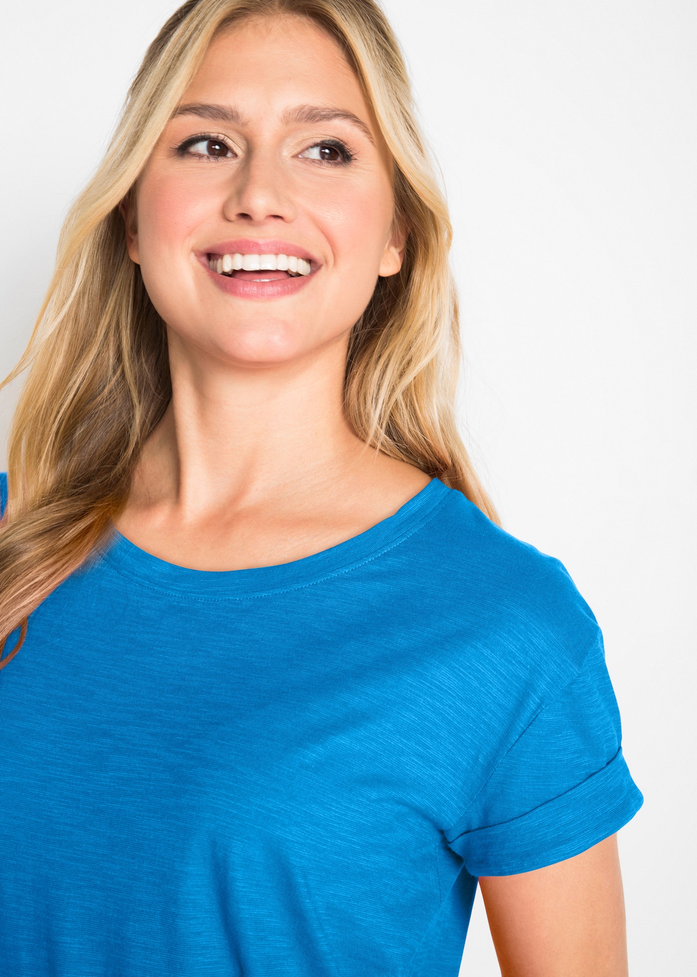 bonprix Longshirt 1 bequeme Passform, länger geschnittener Saum, aus reiner Baumwolle