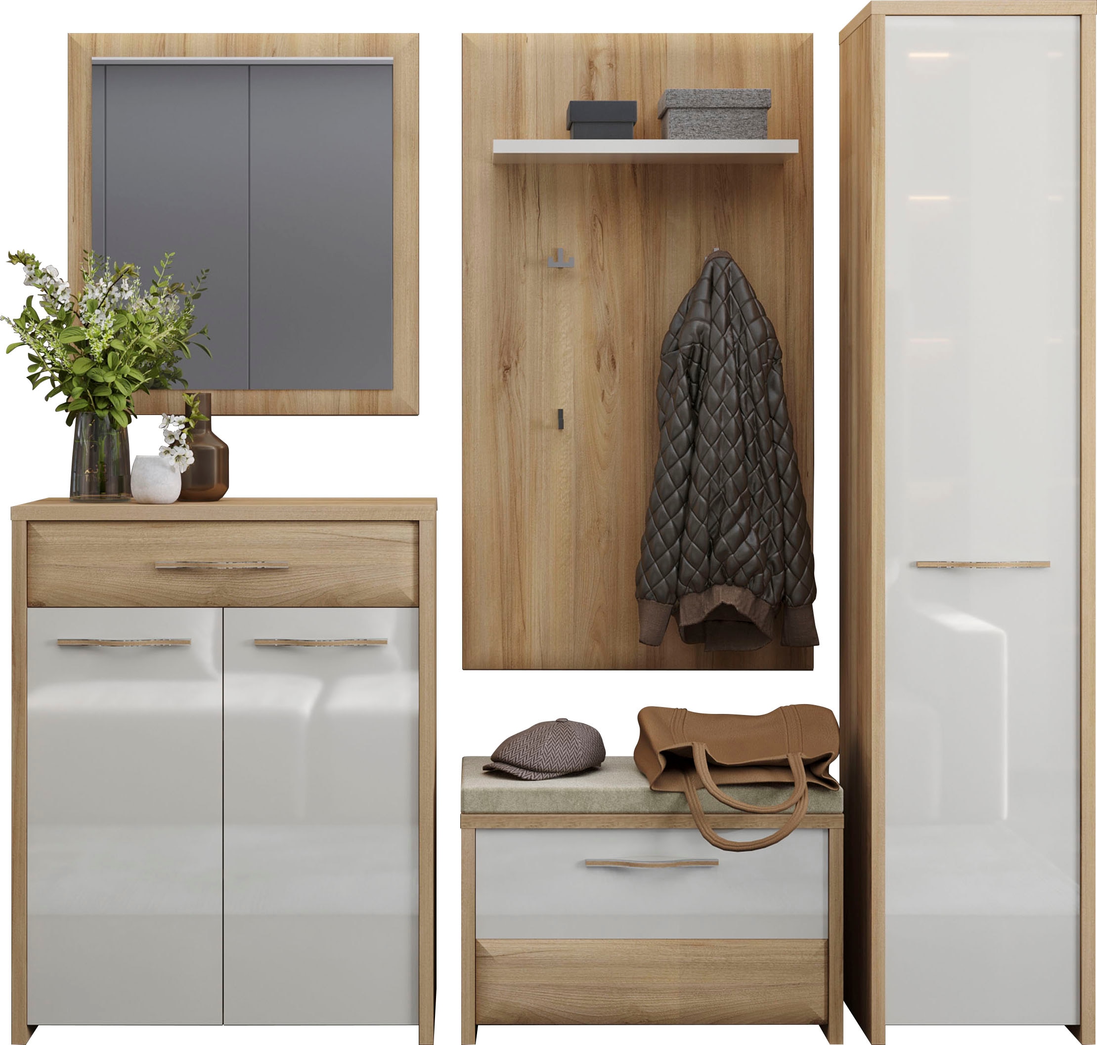 Home Affaire Garderoben-Set »Gala« Set in beige, Größe B/H/T: 189 cm cm x 192 cm cm x 36 cm cm