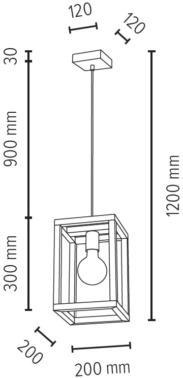 SPOT Light Pendelleuchte »KAGO«, 1 flammig, Leuchtmittel E27 | ohne Leuchtmittel, Hängeleuchte, Naturprodukt aus Eichenholz, Kabel kürzbar