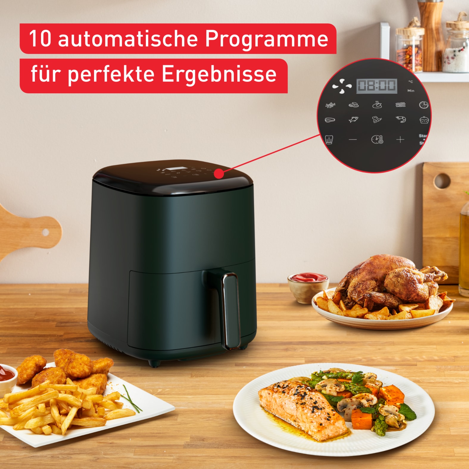 Tefal Heißluftfritteuse »EY2453 Easy Fry Max Digital«, 1500 W, spart Zeit & Energie, intuitiver Touchscreen, 10 Programme, EY2453