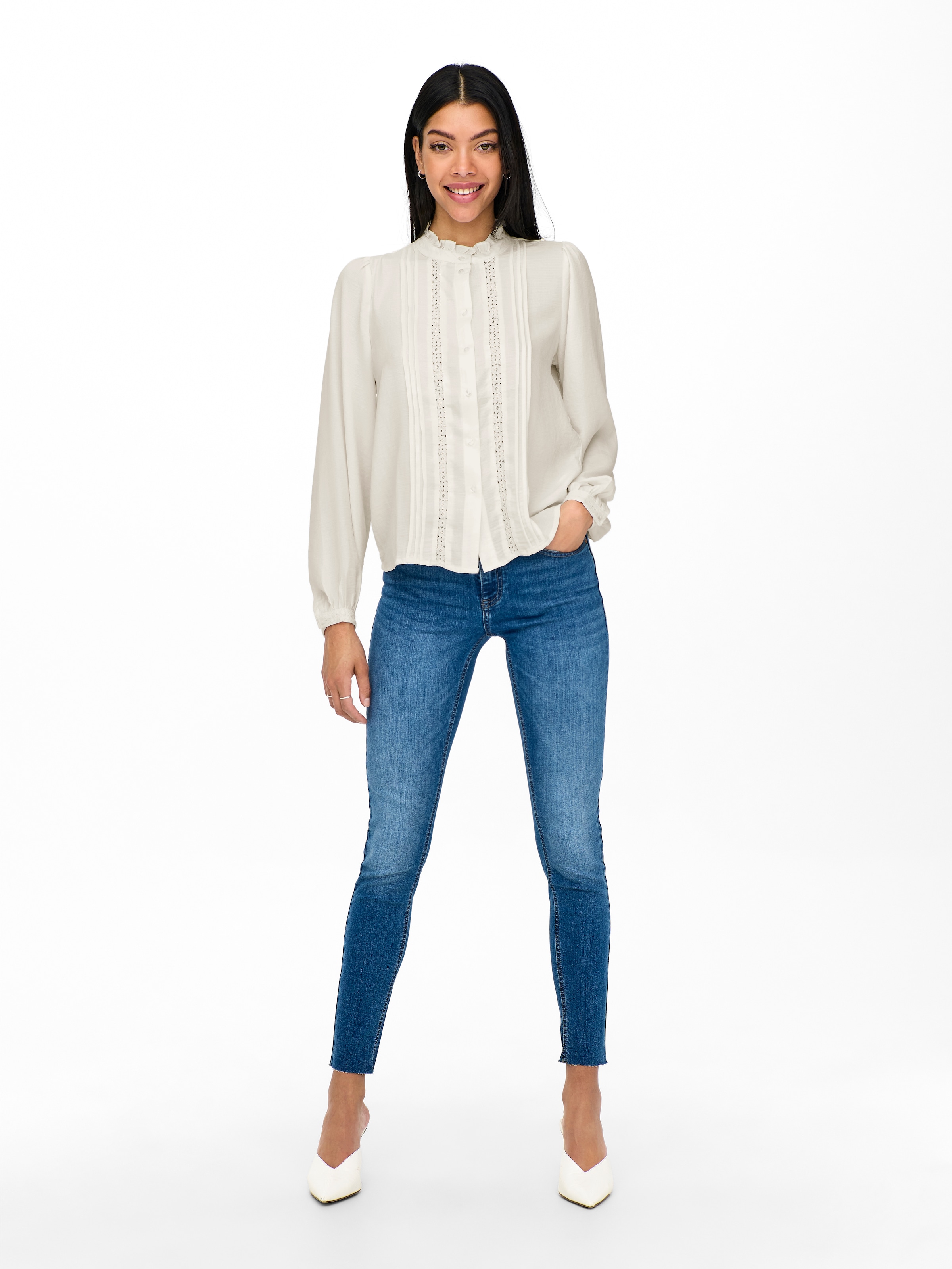 JDY Rüschenbluse »JDYELLIS L/S LACE SHIRT WVN NOOS«