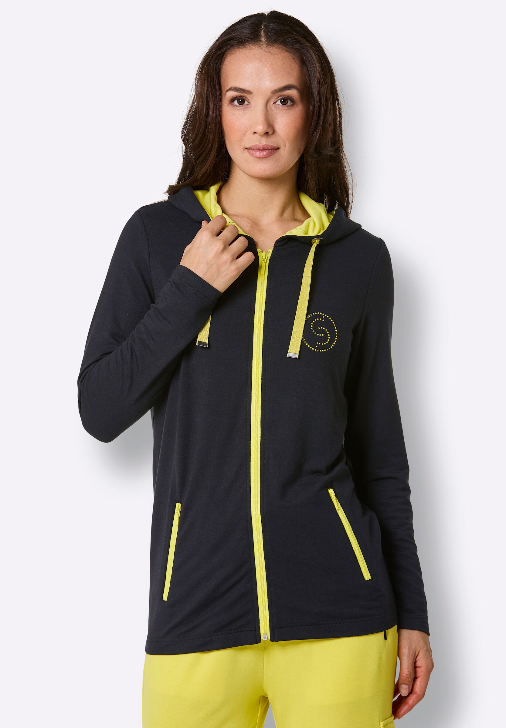 creation L Kurzjacke »Modal-Viskose-Jacke Jacke mit Glitzersteinchen-Applikation« 1 Stk. tlg.