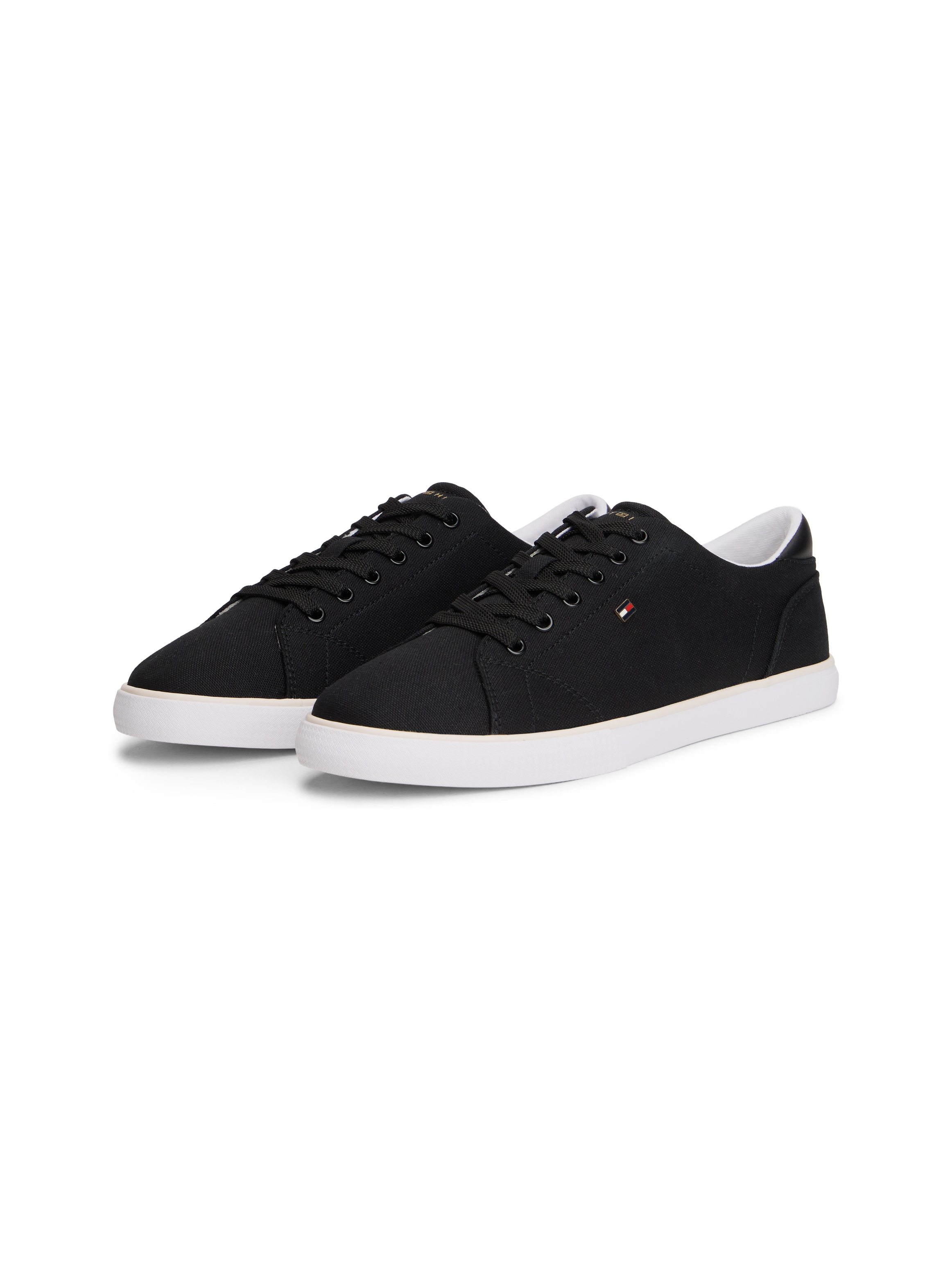 Tommy Hilfiger Plateausneaker »TH LOW PROFILE VULC CANVAS«  Halbschuh, Schnürer, Freizeitschuh mit gepolstertem Schaftrand