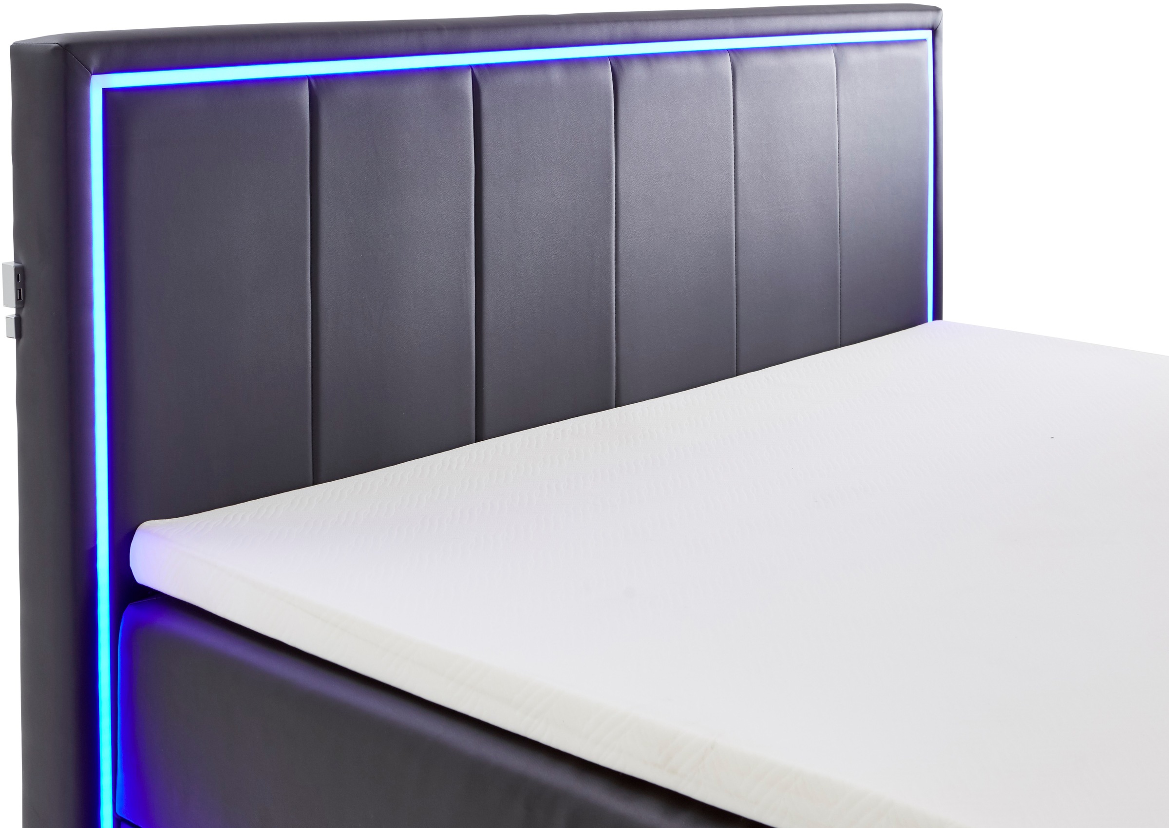 meise.möbel Boxbett »Colorado«, inkl. LED-Beleuchtung im Kopfteil, Bettkasten und Topper