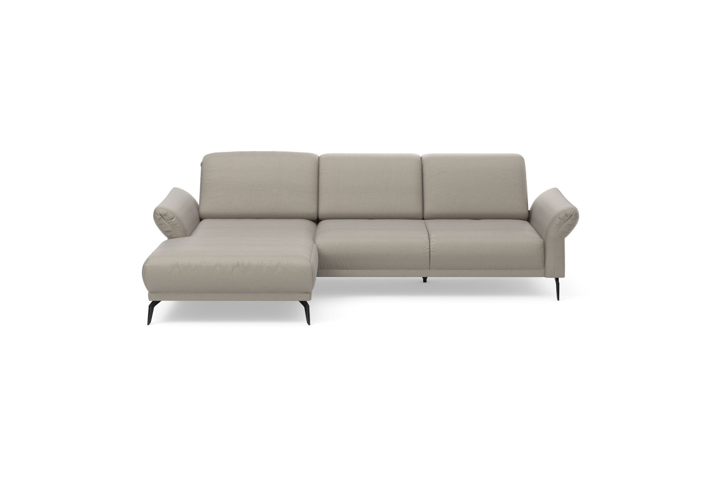 INOSIGN Ecksofa »Coco L-Form«, Sitztiefen-, Arm- und Kopfteilverstellung, Cord-Bezug, Fußhöhe 15 cm