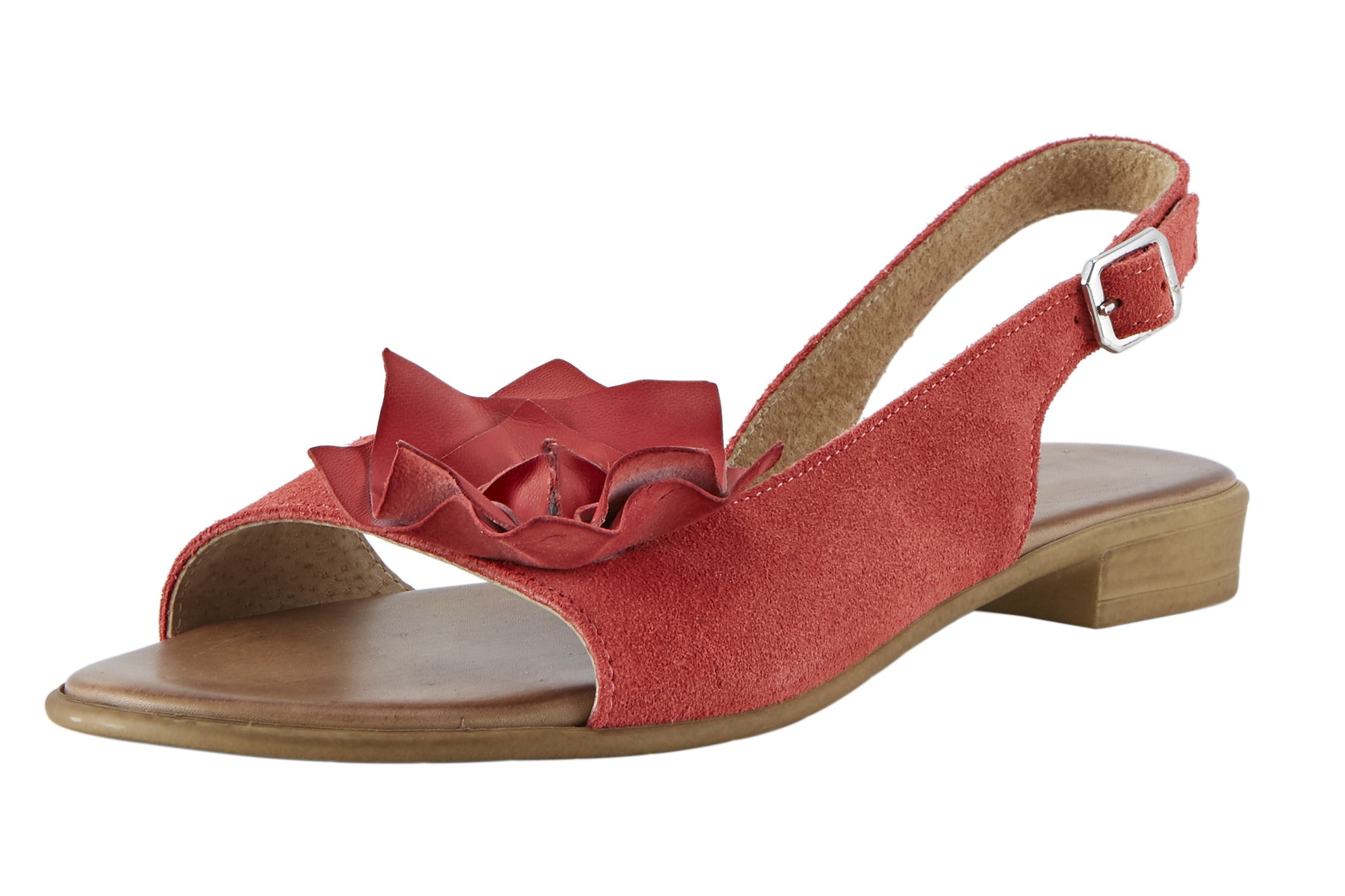 Sandalette mit großer Bllütenapplikation