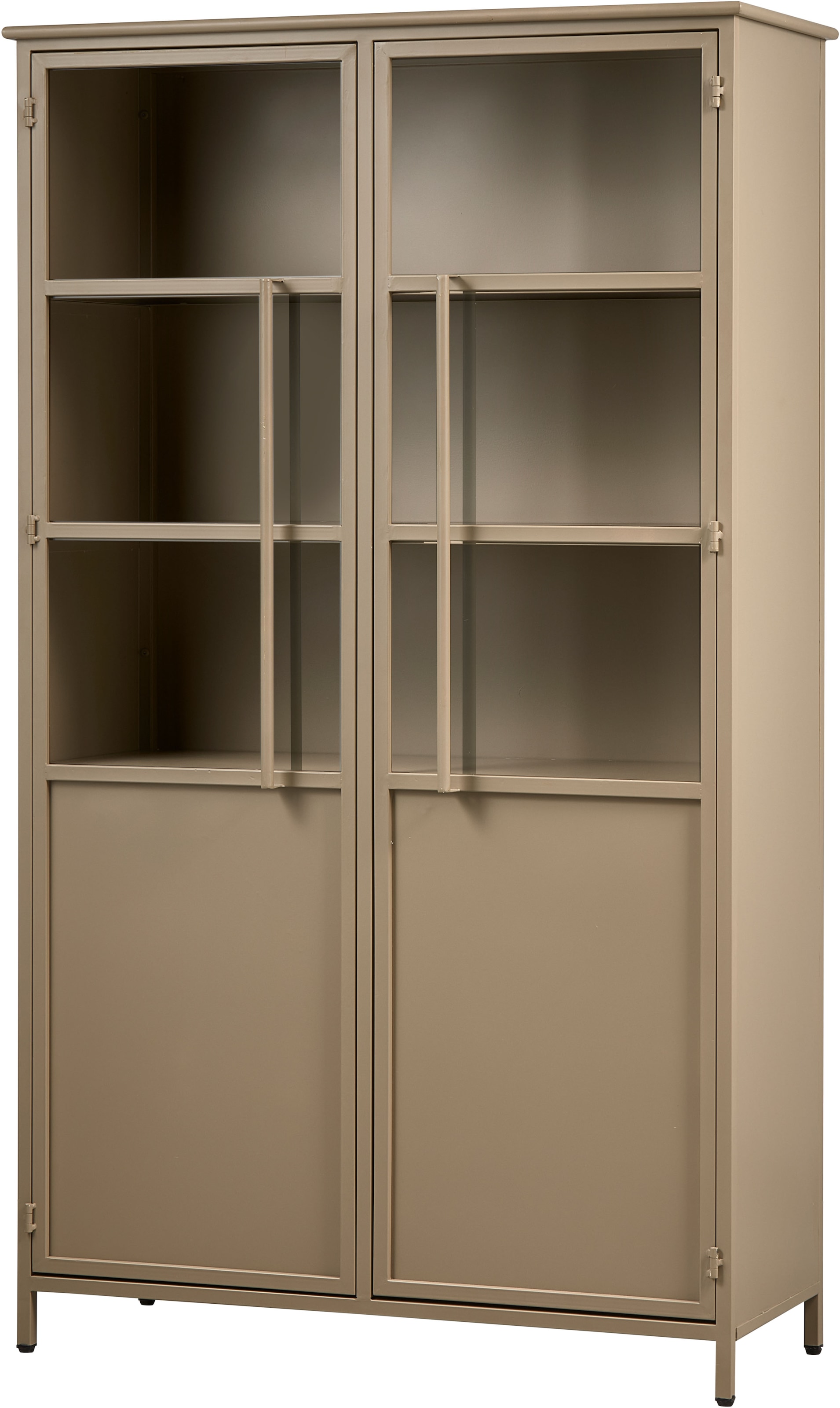 WOOOD Vitrine »EXHIBIT VITRINE SCHRANK METALL« Ausstellungsvitrine, mattes Schwarzmetall, 4 stabile Böden