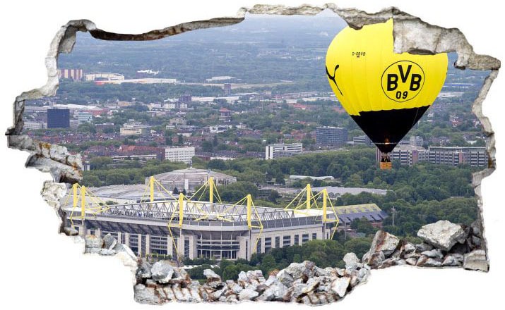 Wall-Art Wandtattoo »3D Fußball BVB Heißluftballon«