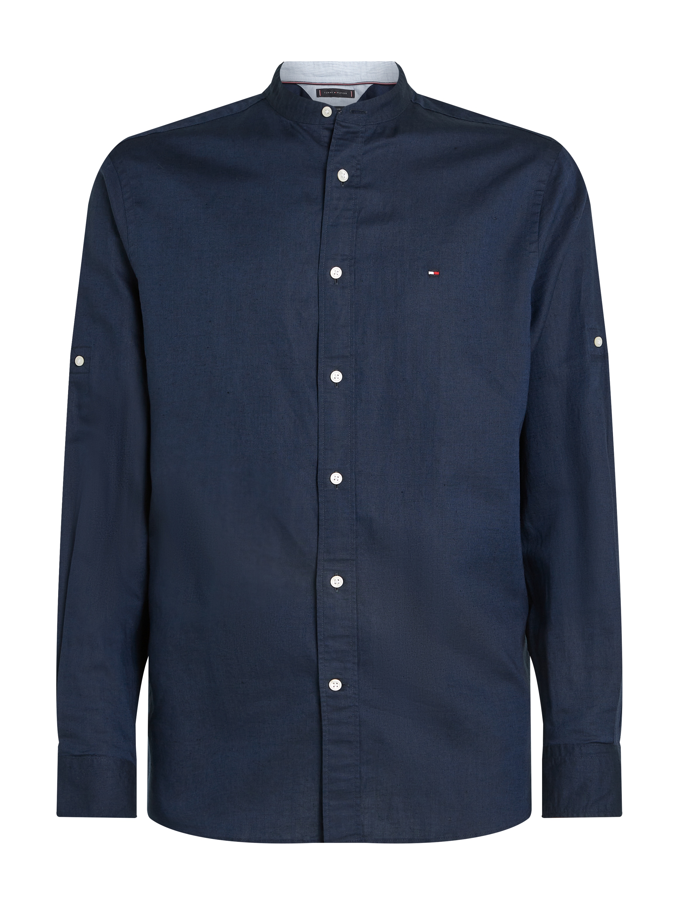 Tommy Hilfiger Langarmhemd »LINEN BLEND MAO COLLAR SHIRT«