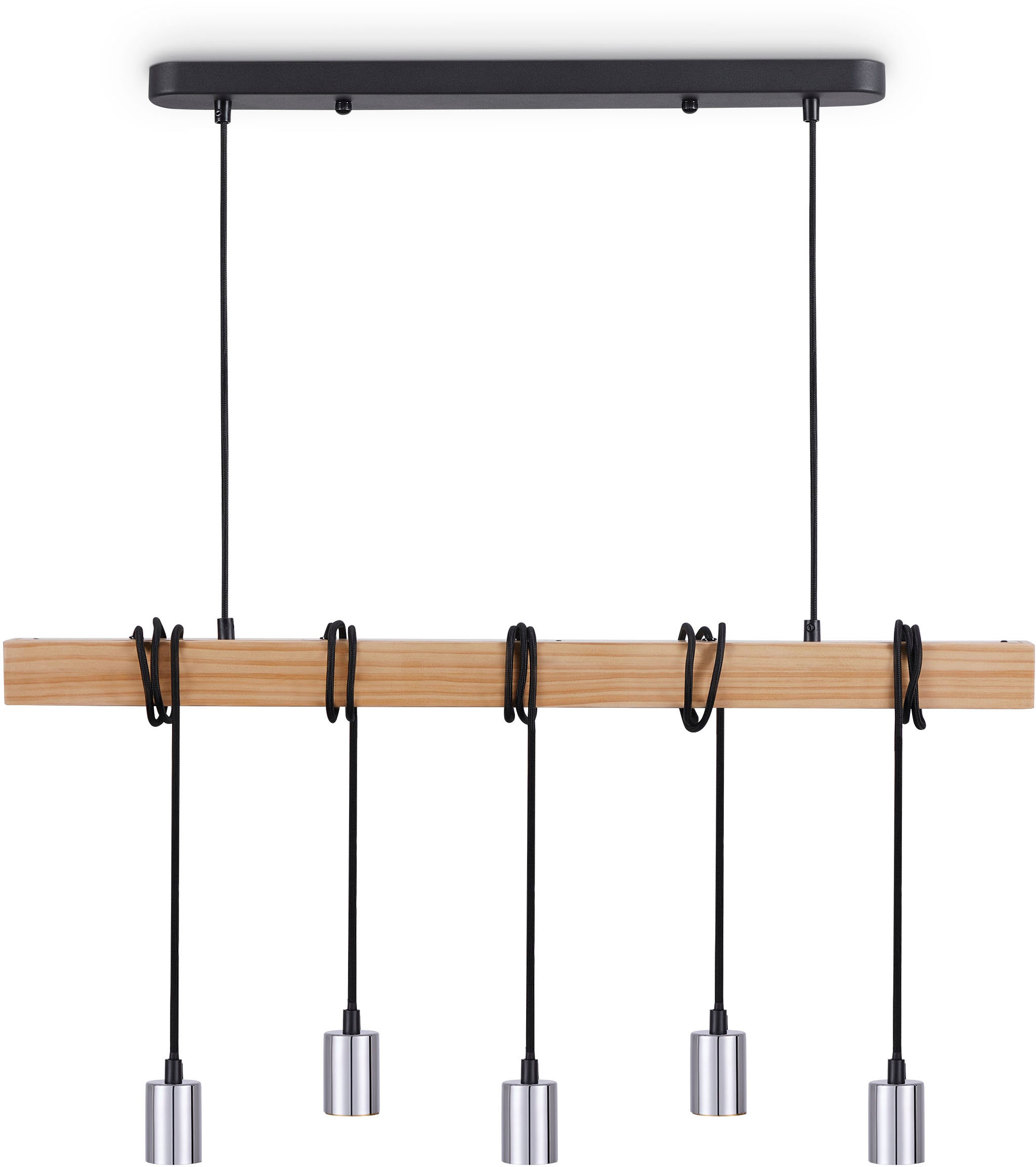 Paco Home Pendelleuchte »SINA«, Leuchtmittel E27 | ohne Leuchtmittel, LED Pendelleuchte Hängelleuchte Wohnzimmer Esszimmer Vintage Holz E27