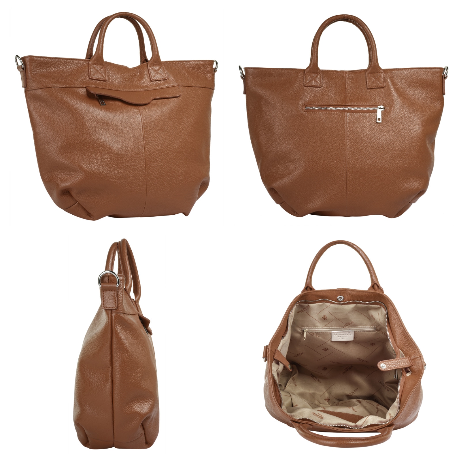Samantha Look Henkeltasche, echt Leder, Made in Italy