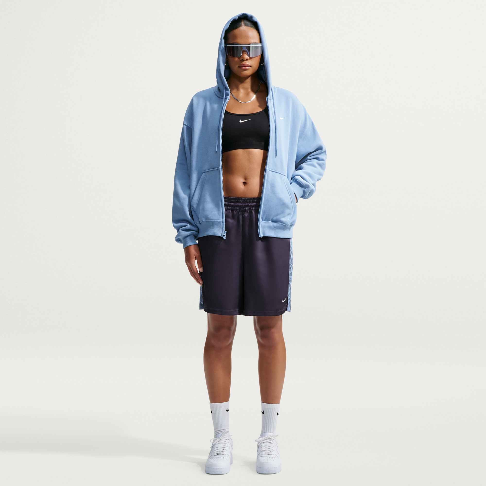 Nike Sportswear Kapuzensweatjacke »W NK STDO FLC MW OS FZ HDY« mit Reißverschluss, aus angerauter Sweatware, normaler Schnitt