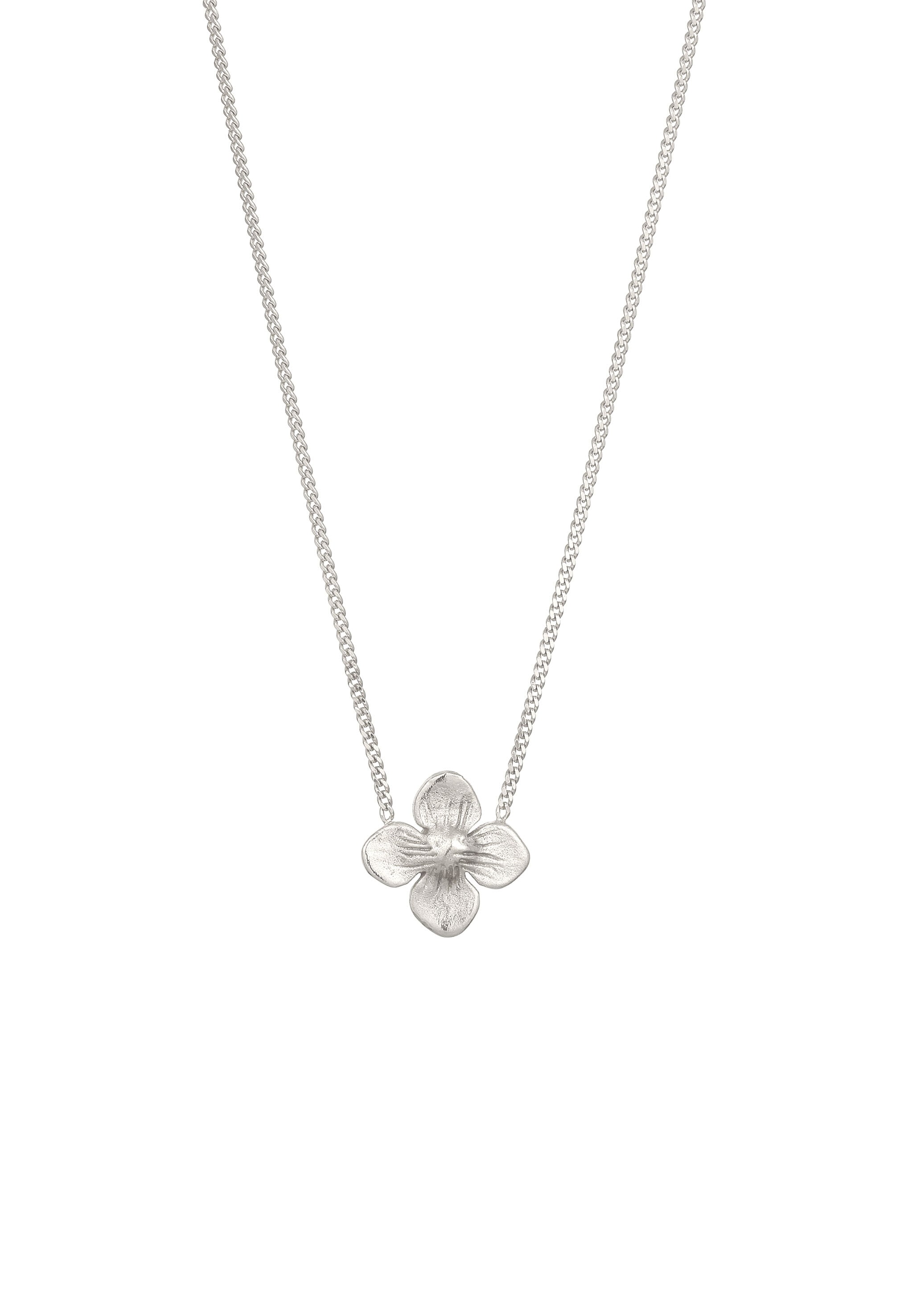 Elli Silberkette »Halskette Blume Synthetische Perle Weiß 925 Sterling Silber«
