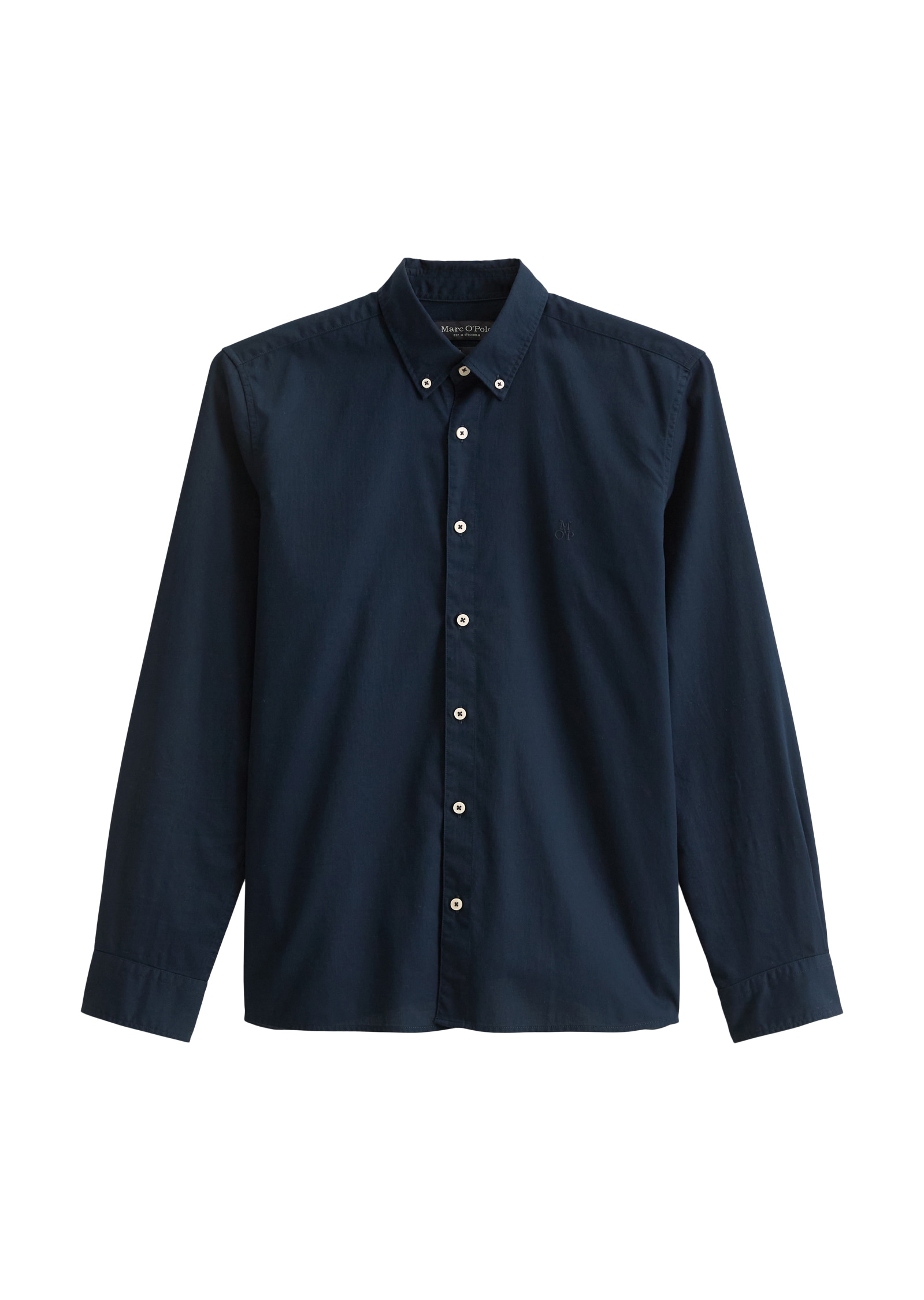 Marc O'Polo Langarmhemd, regular fit aus Bio-Baumwolle, Button-down-Kragen, mit Struktur